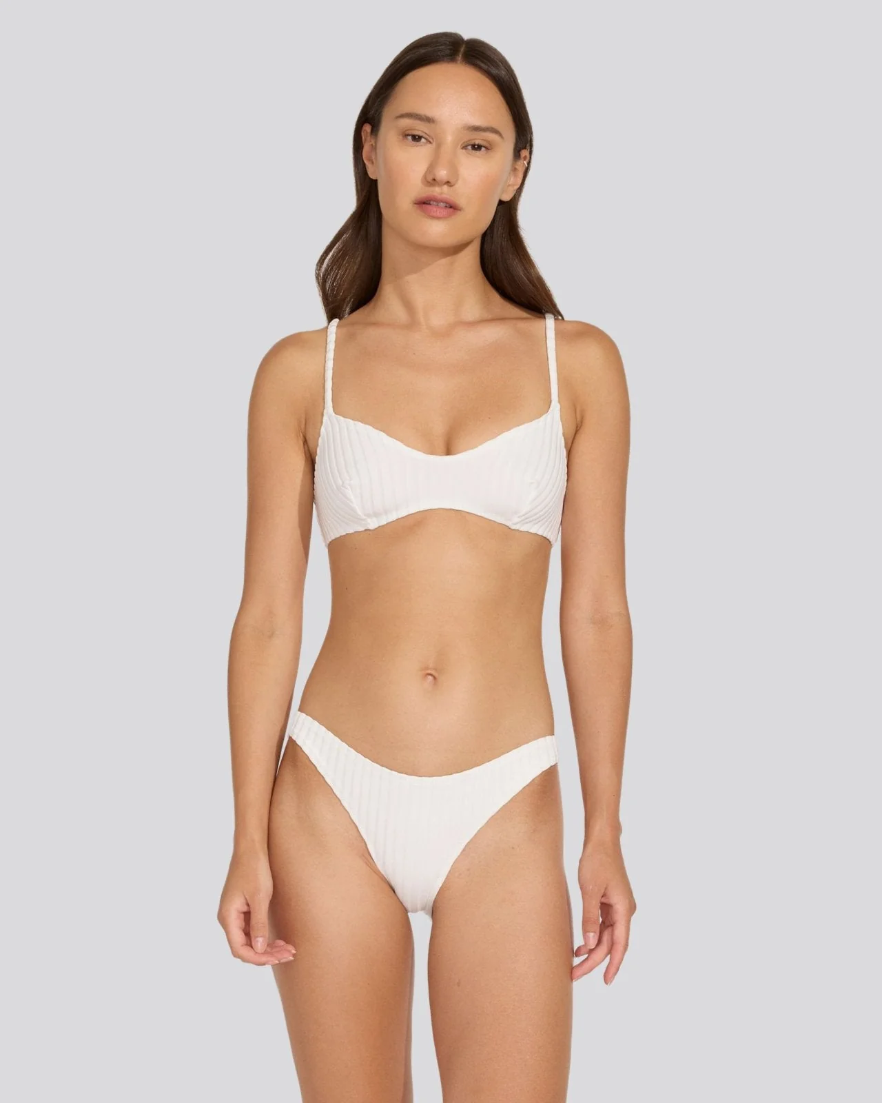 The Rachel Ribbed Bikini Bottom | Solid Rib Marshmallow - Image 3