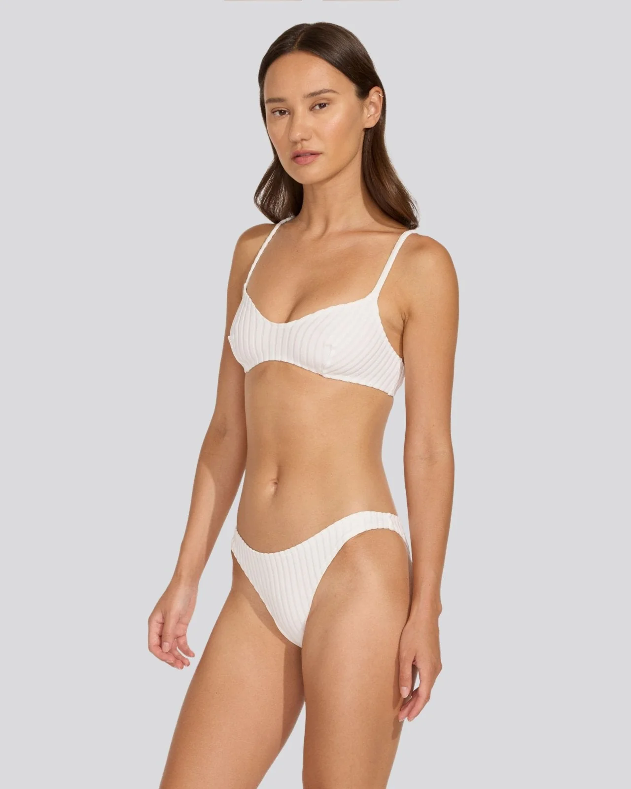 The Rachel Ribbed Bikini Bottom | Solid Rib Marshmallow - Image 4