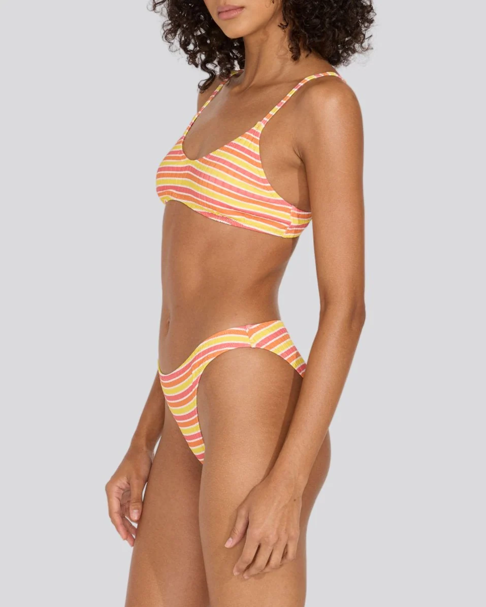 Rachel Ribbed Bikini Bottom | Sorbet Stripe - Image 3