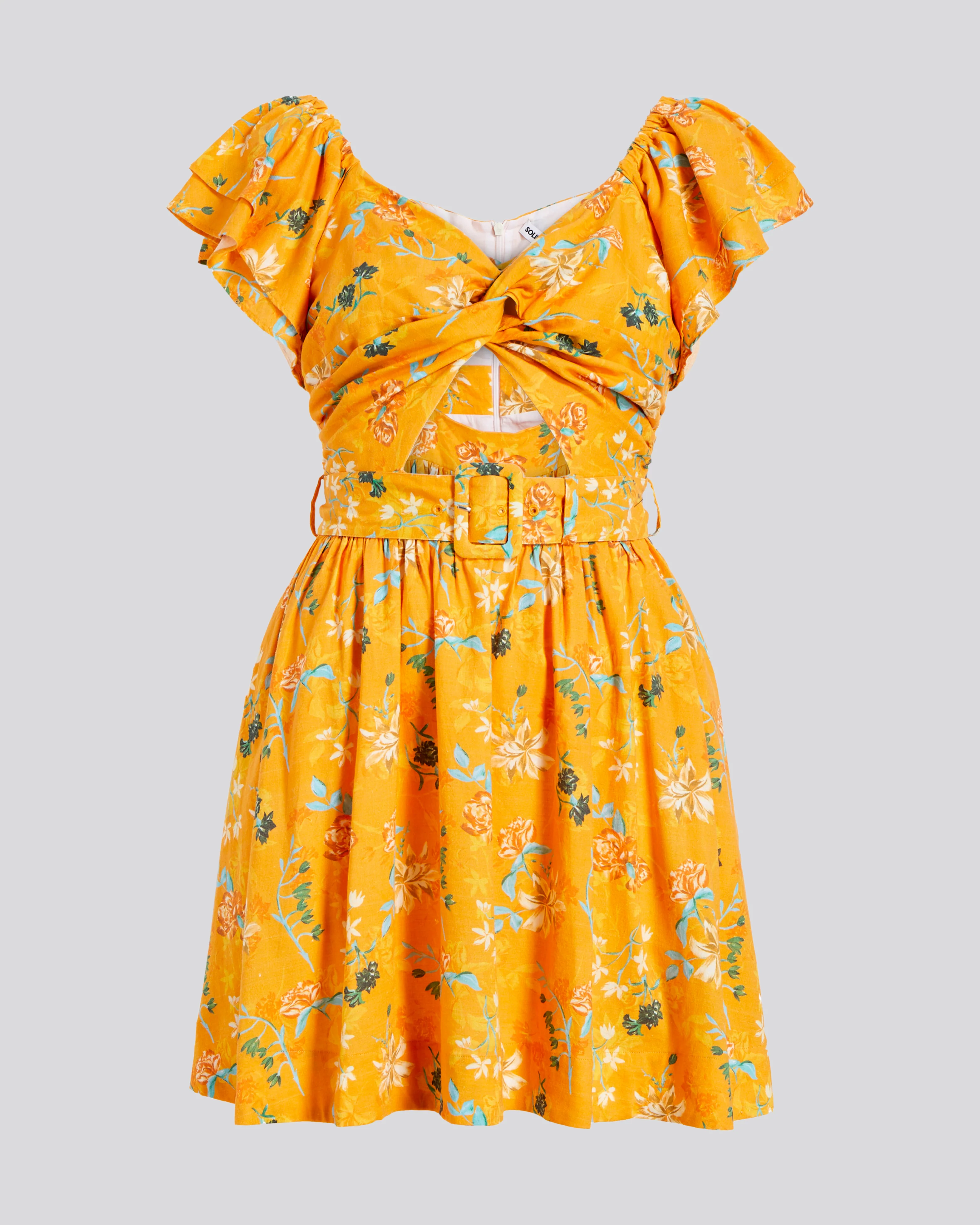 Renata Mini Dress | Tangerine Multi Floral - Image 3