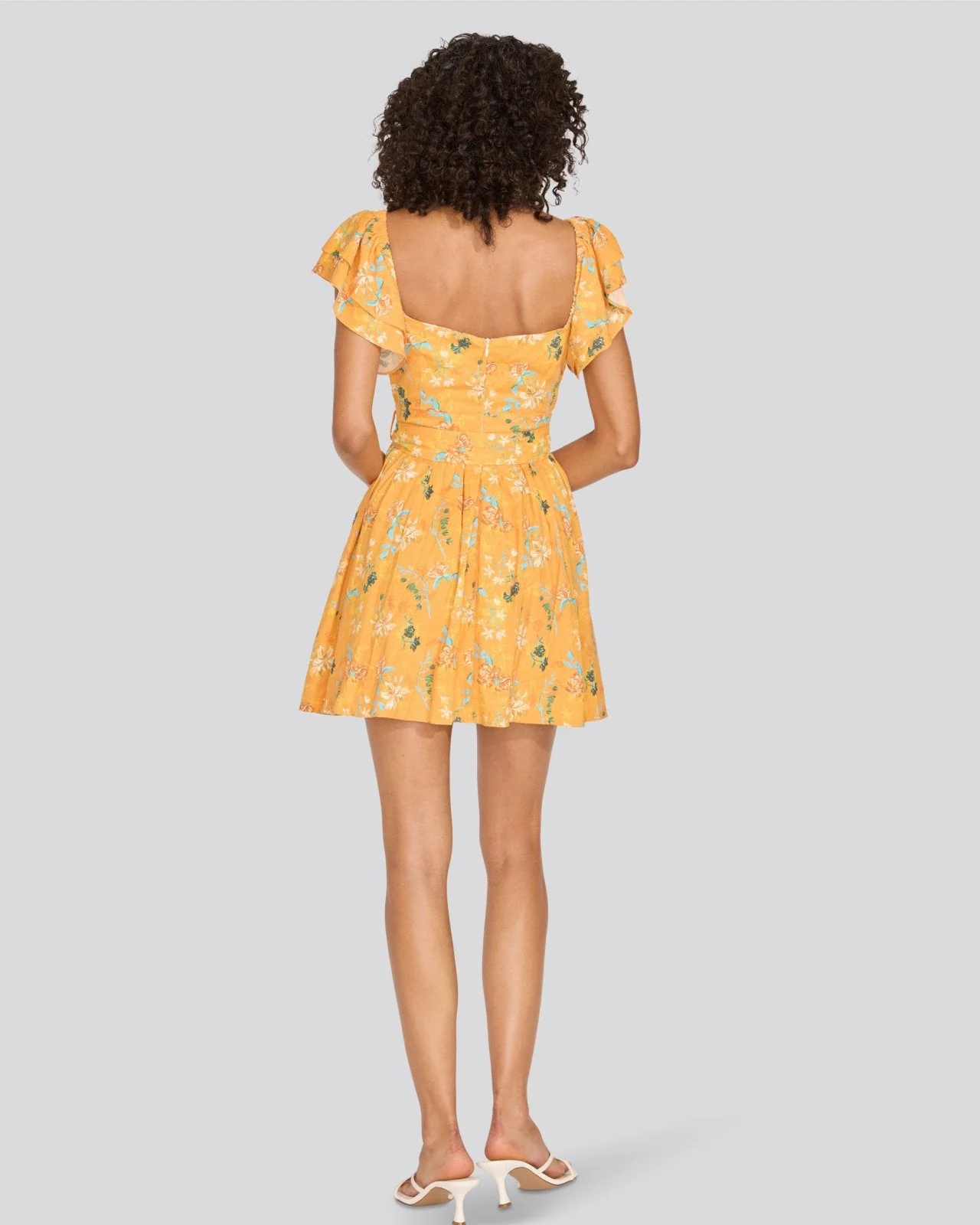 Renata Mini Dress | Tangerine Multi Floral - Image 4