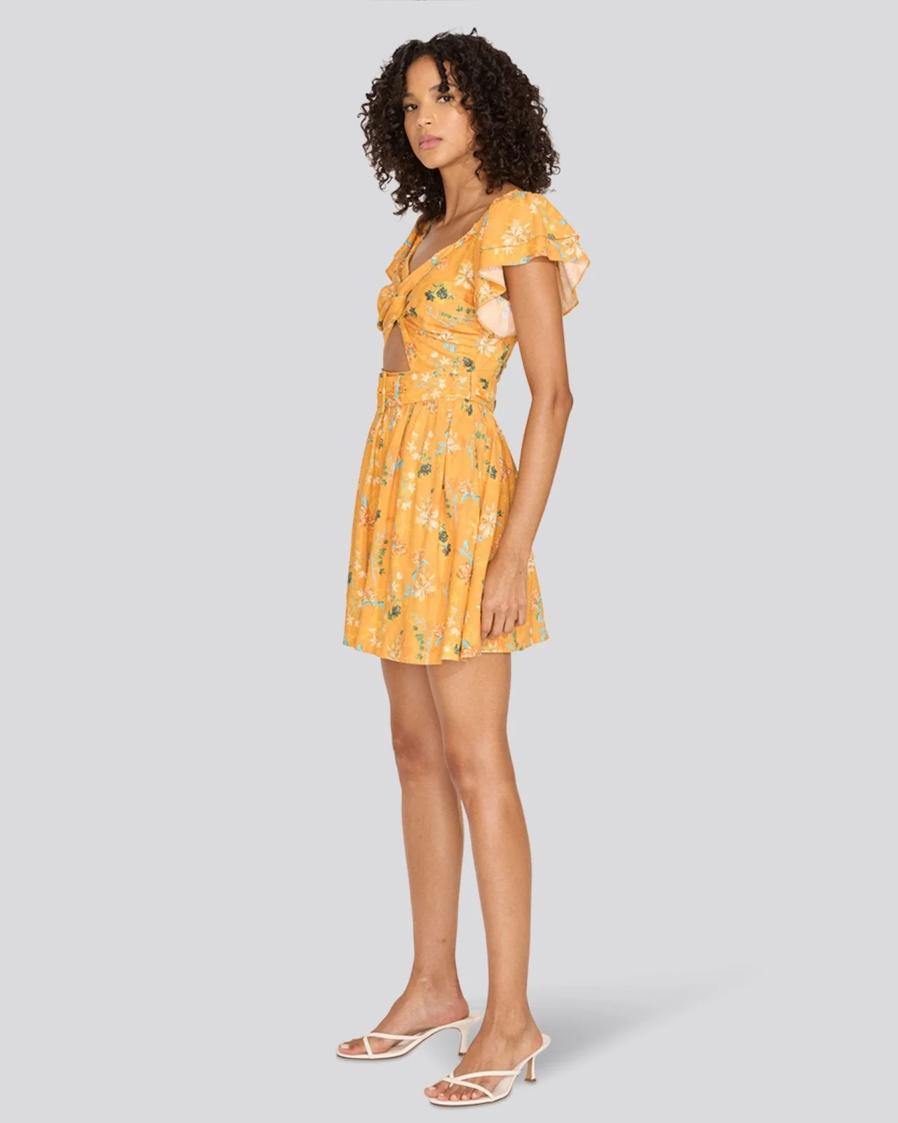 Renata Mini Dress | Tangerine Multi Floral - Image 6