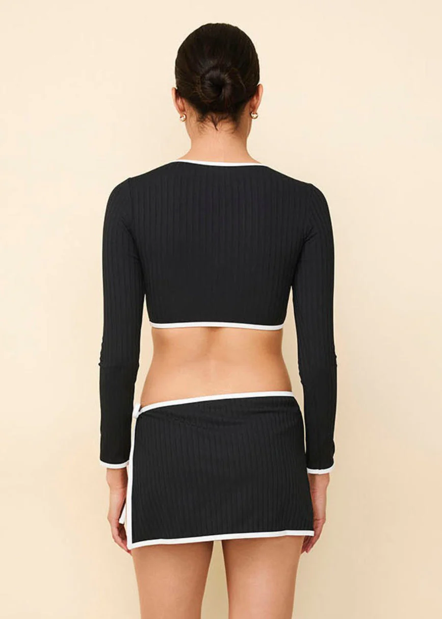 Nola Rashguard Ribbed | Noir / Optic White - Image 2