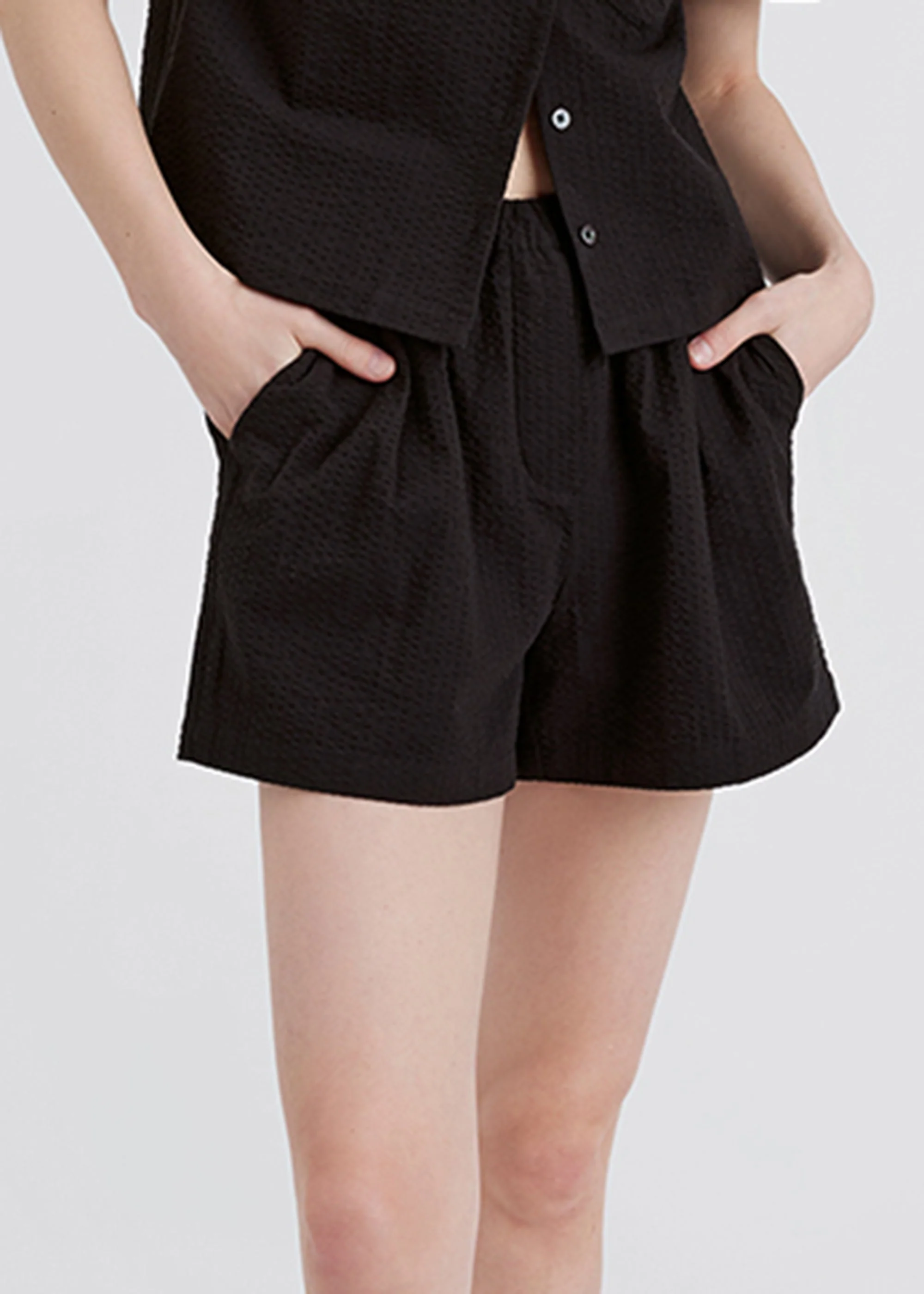 Rois Seersucker Short | Noir