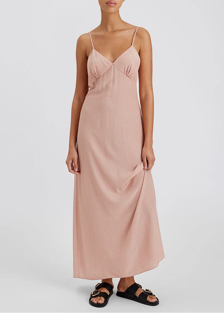 Rosetta Dress | Baby Polkadot Taupe