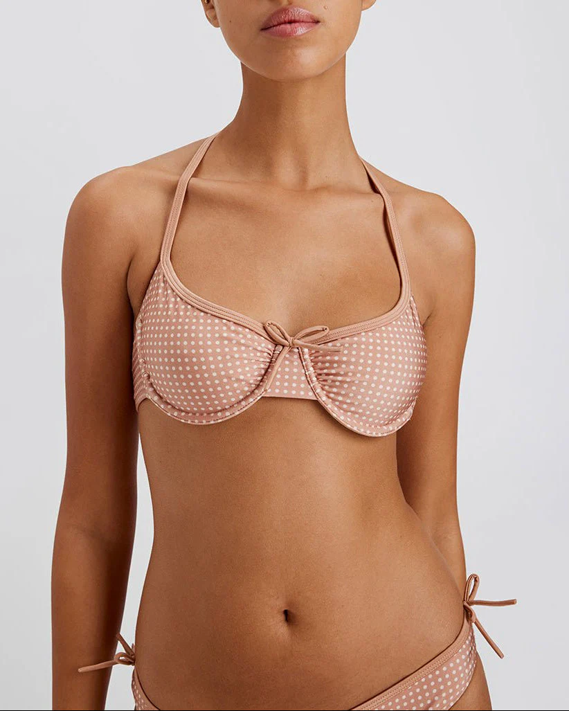 Sydney Bikini Top | Baby Polkadot Taupe - Image 2