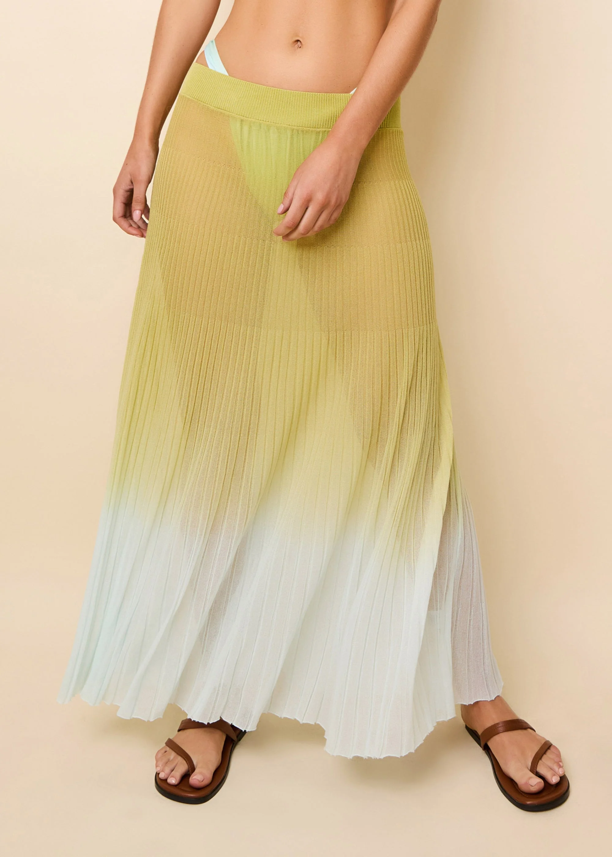 Theresa Skirt | Sky / Chartreuse Ombre