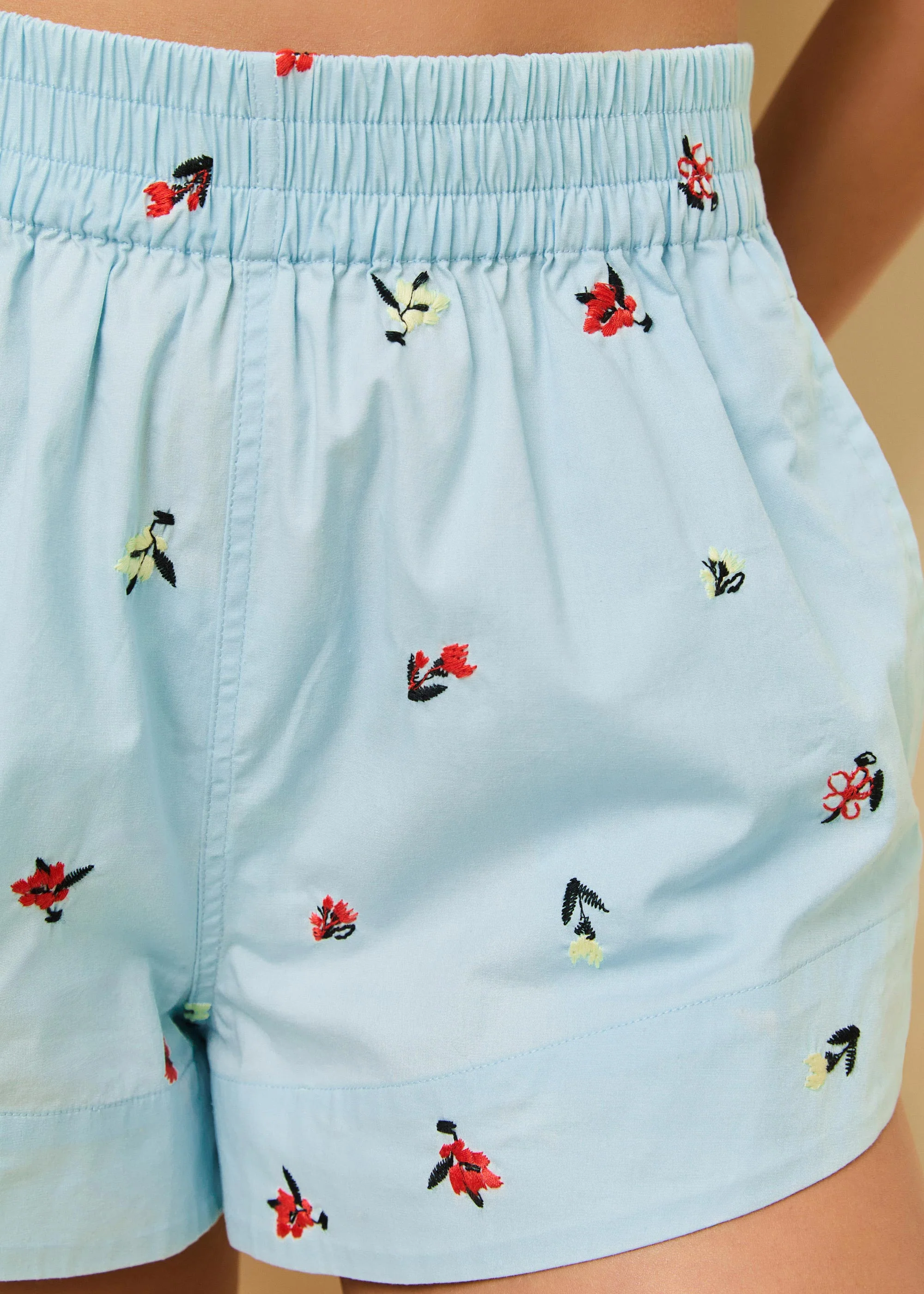 Vicky Short Poplin Embroidered | Sky Ditsy Floral - Image 5