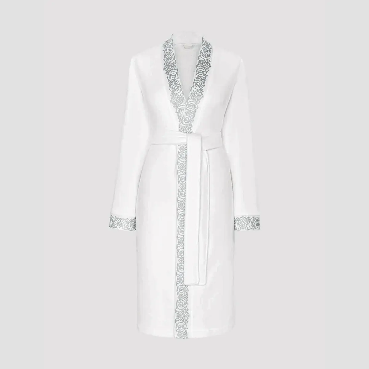 Bathrobe - Olympia | Snow White/Silver Grey