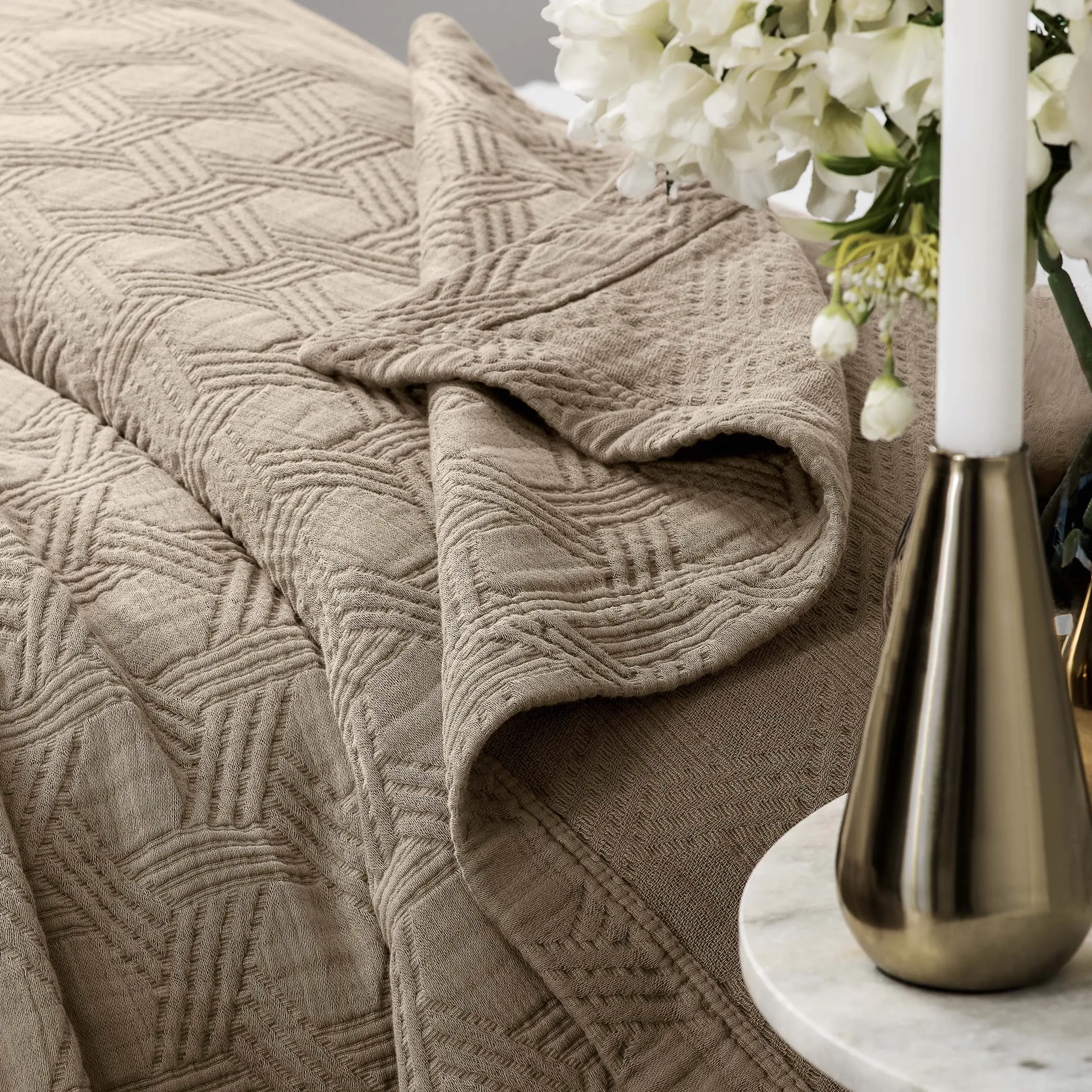 Bedspread - Maisie | Brown | 95" x 102" - Image 4