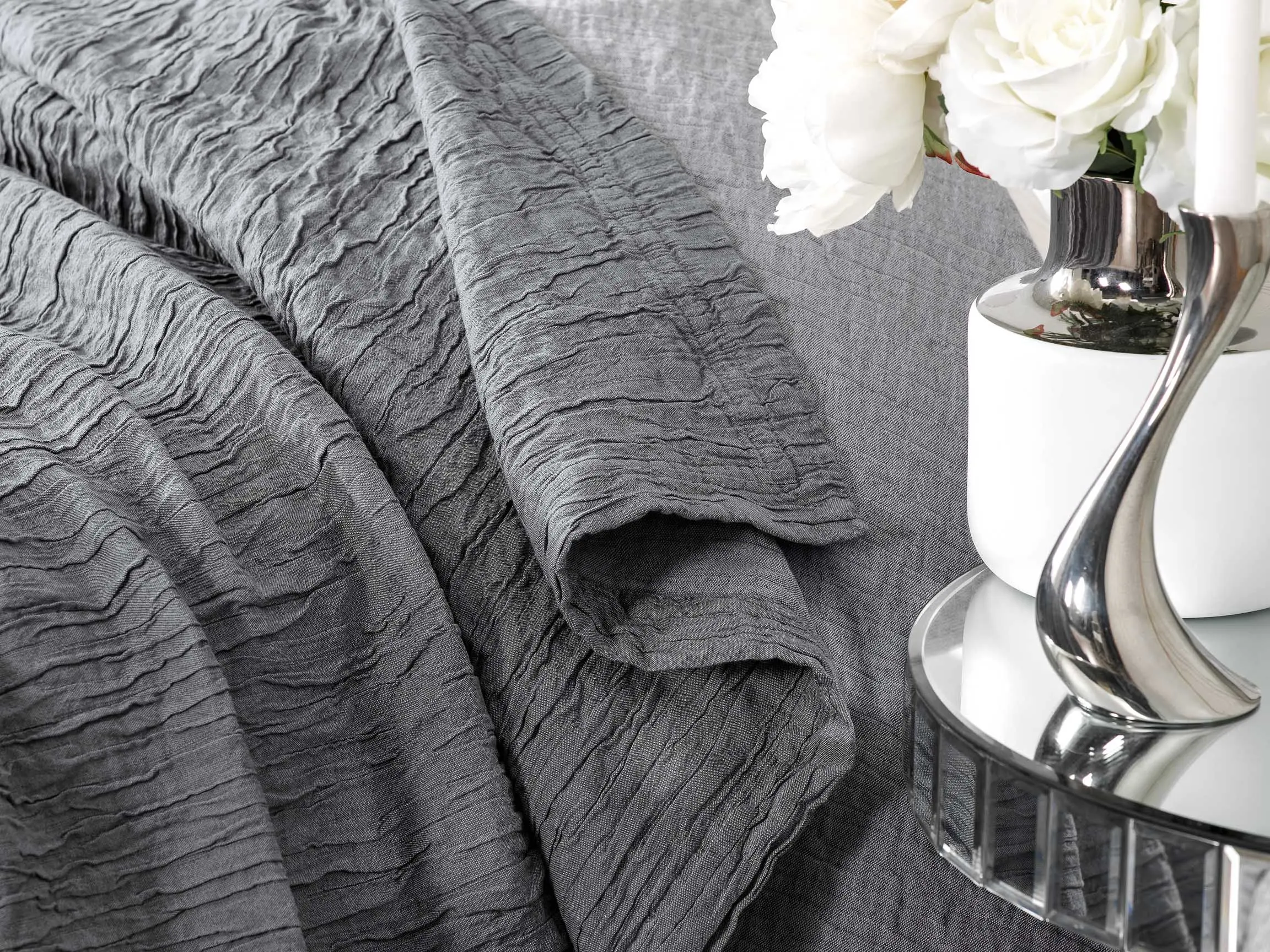 Bedspread - Simon | Dark Grey | 95" x 102" - Image 2