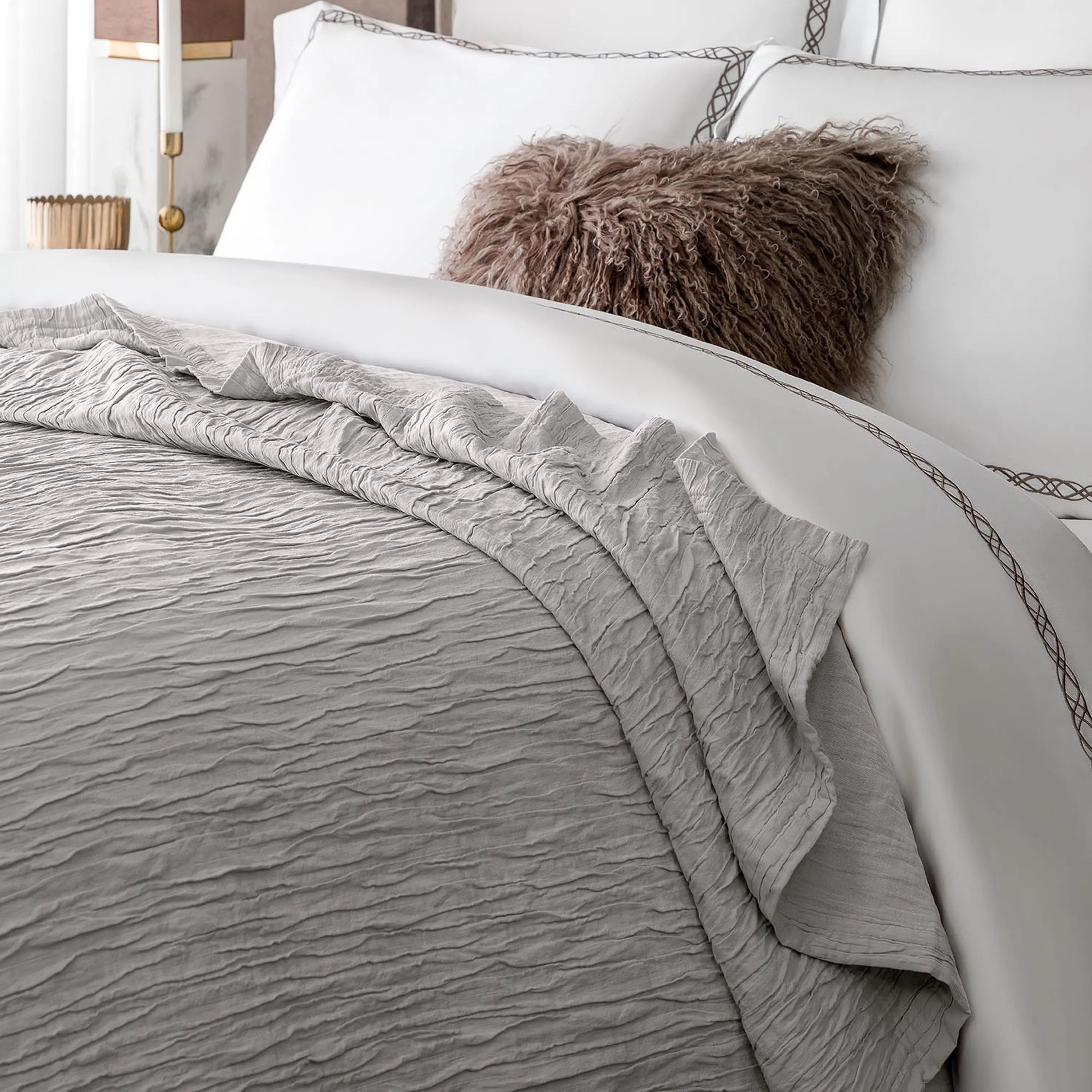 Bedspread - Simon | Ecru | 95" x 102" - Image 3
