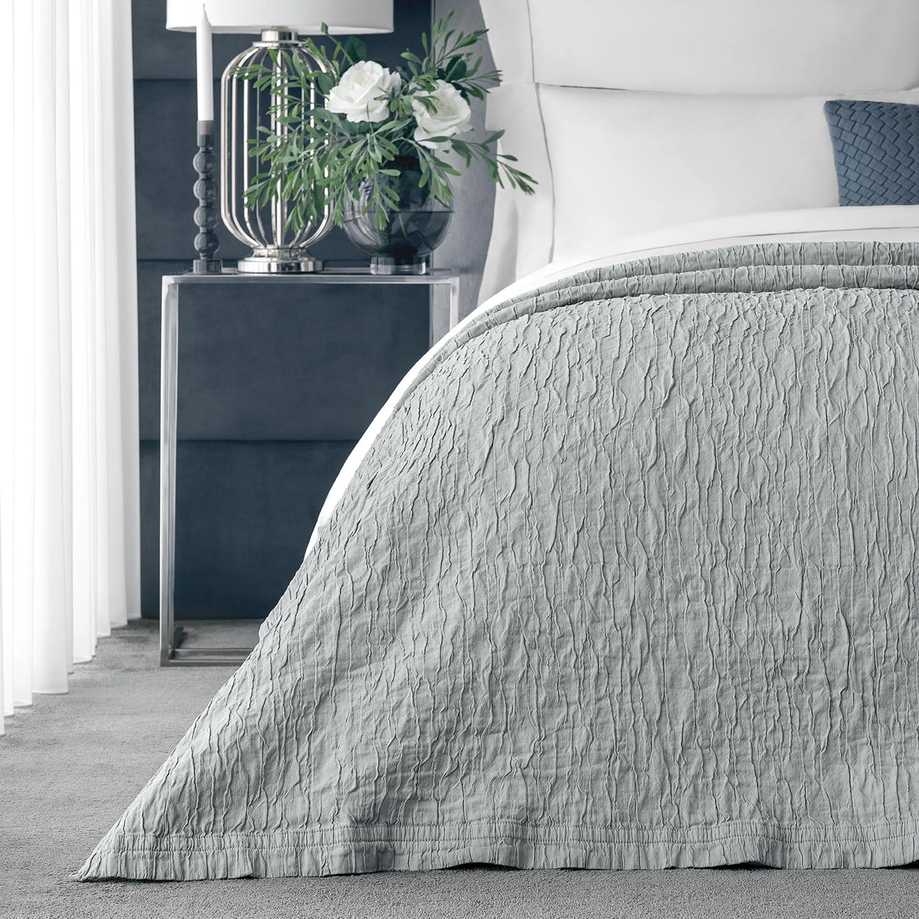 Bedspread - Simon | Grey | 95" x 102" - Image 2