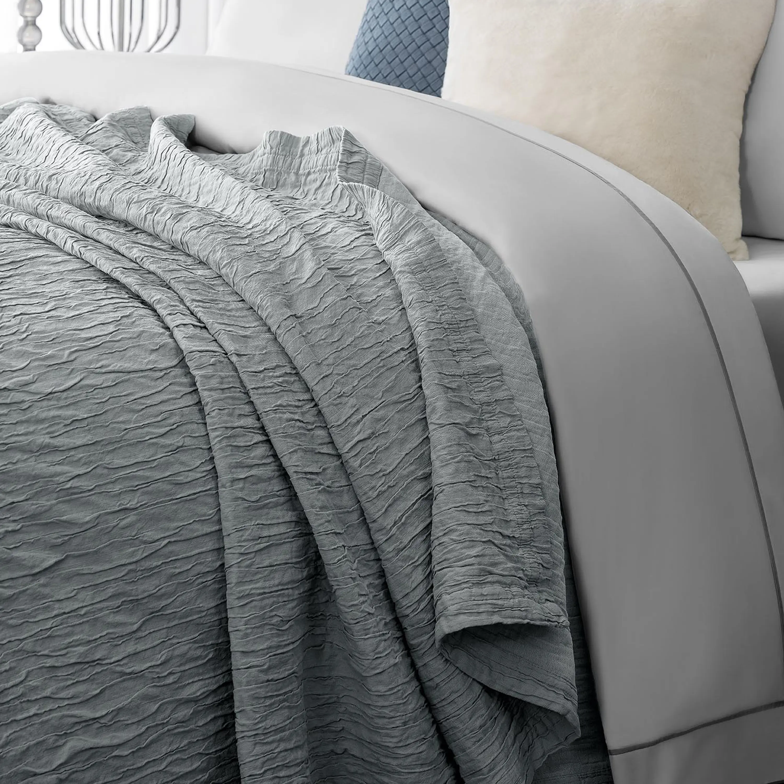 Bedspread - Simon | Grey | 95" x 102" - Image 3
