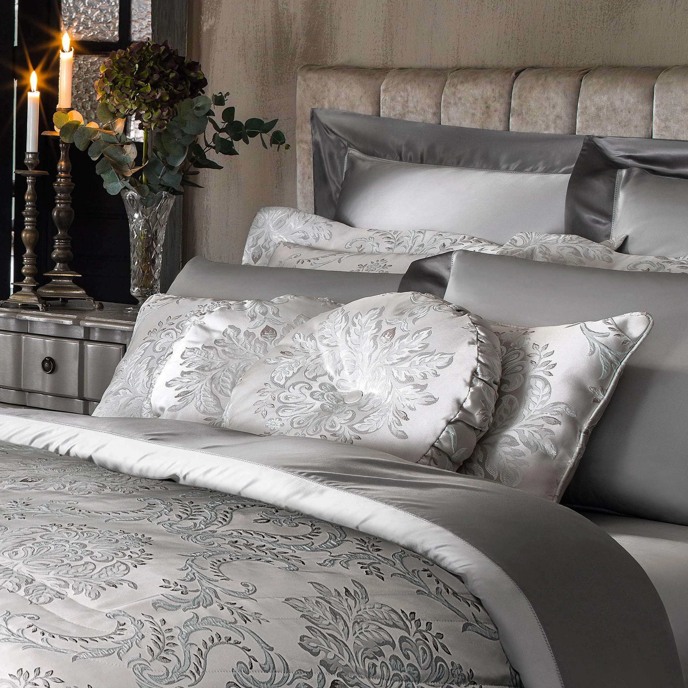 Decorative Pillowcase - Edelweiss | Silver/Light Gray/Pale Blue | 20" x 28" - Image 2