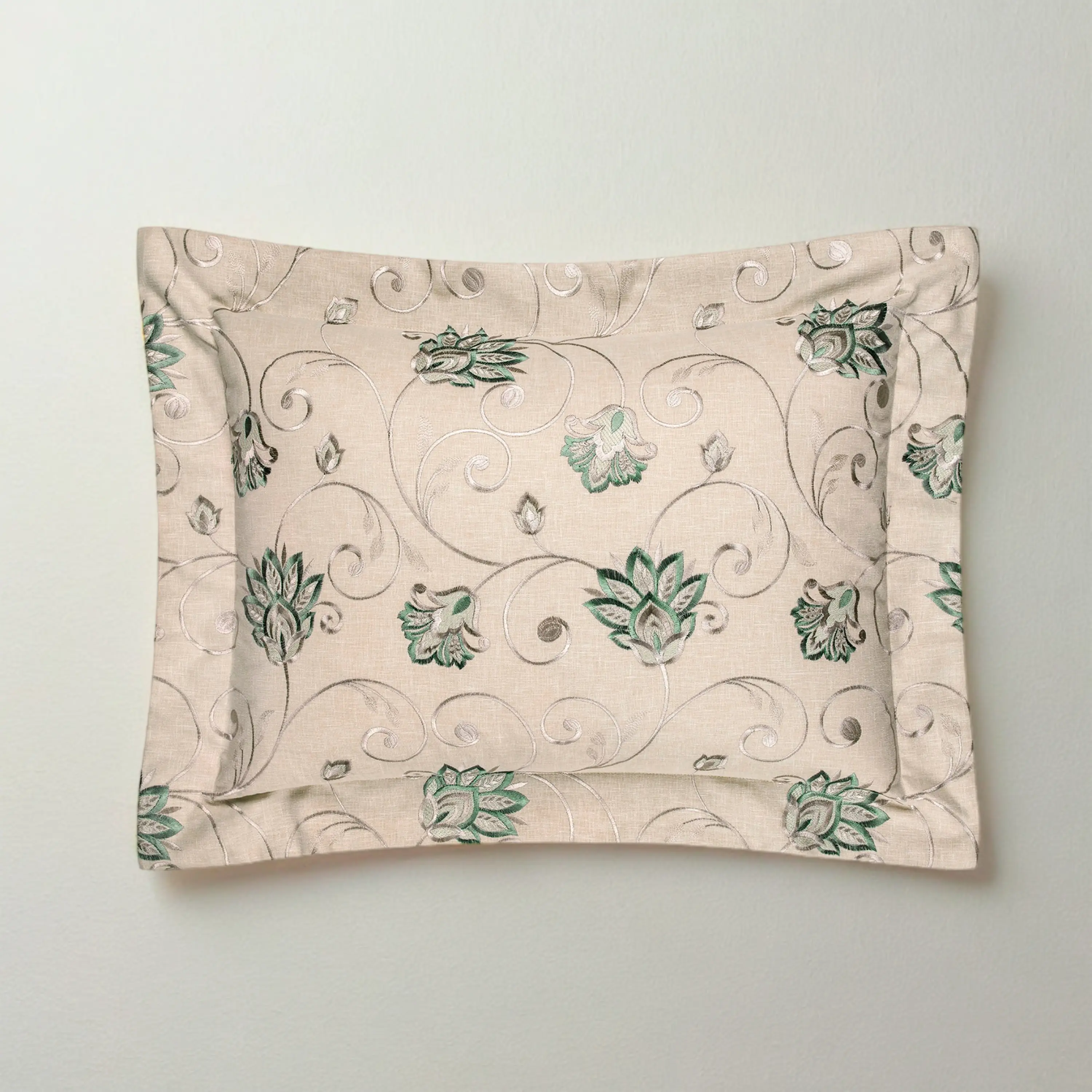 Decorative Pillowcase - Eloise | Beige/Green | 20" x 28" - Image 2