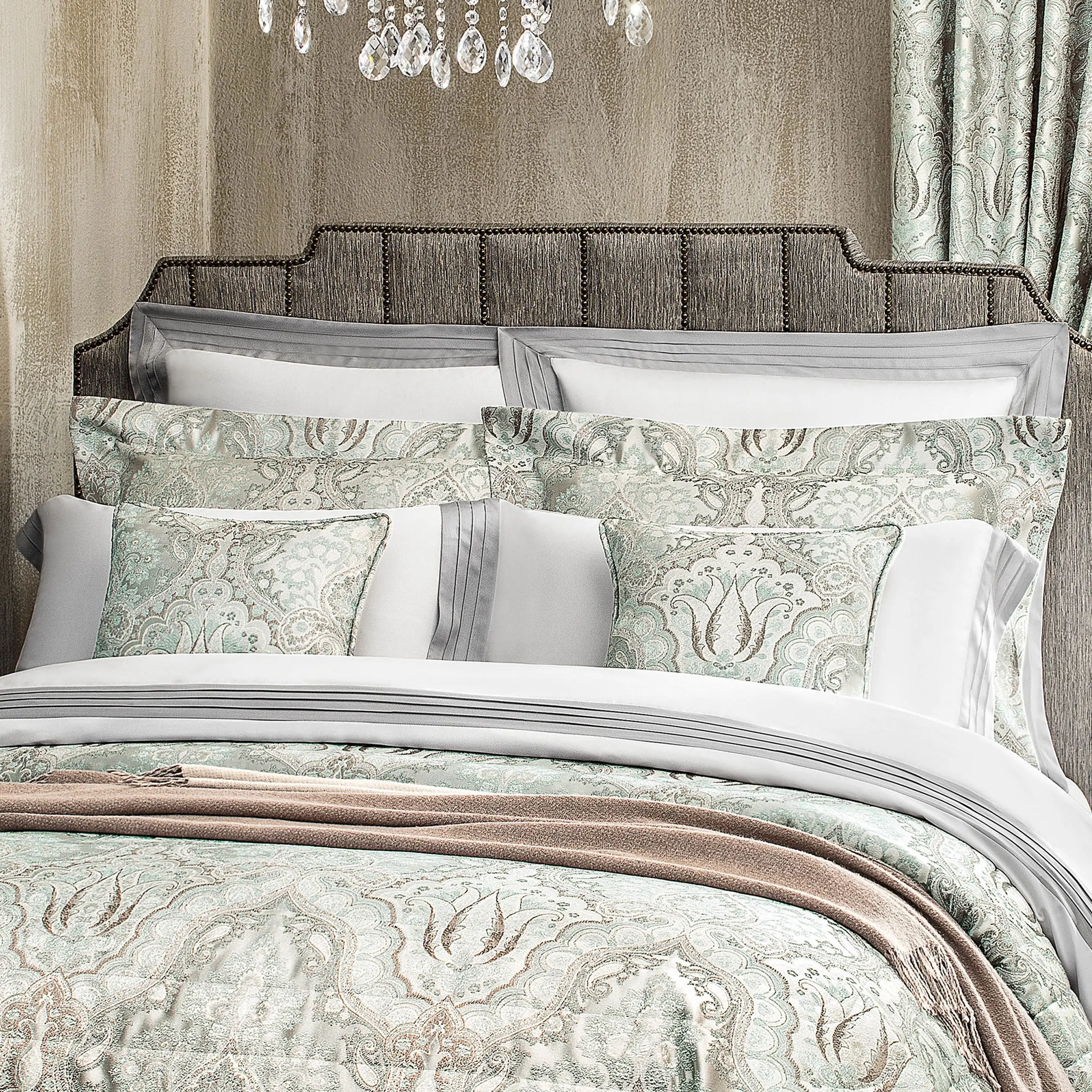 Decorative Pillowcase - Stella | Silver Gray/Light Aqua | 20" x 28" - Image 3