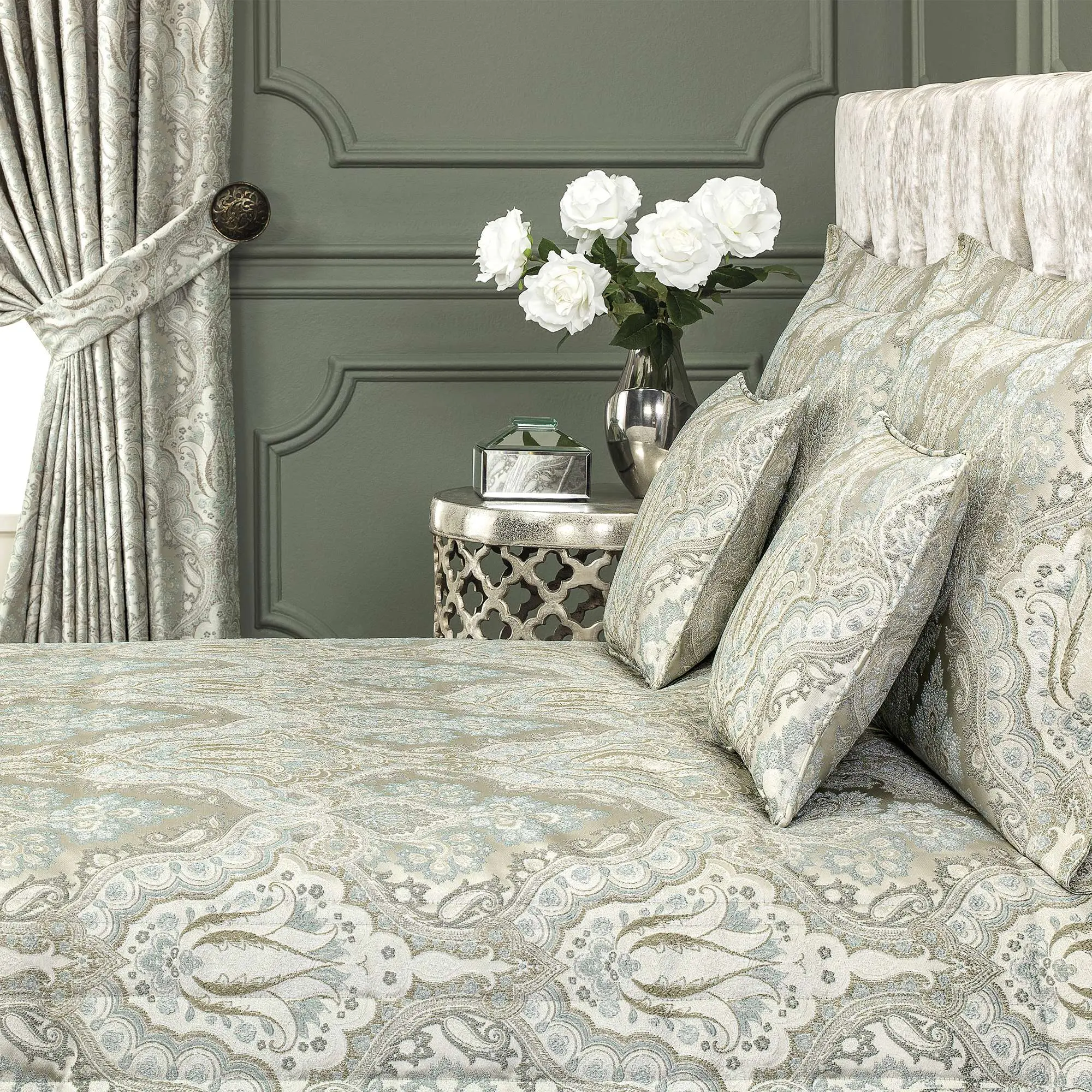 Decorative Pillowcase - Stella | Silver Gray/Light Aqua | 20" x 28" - Image 5
