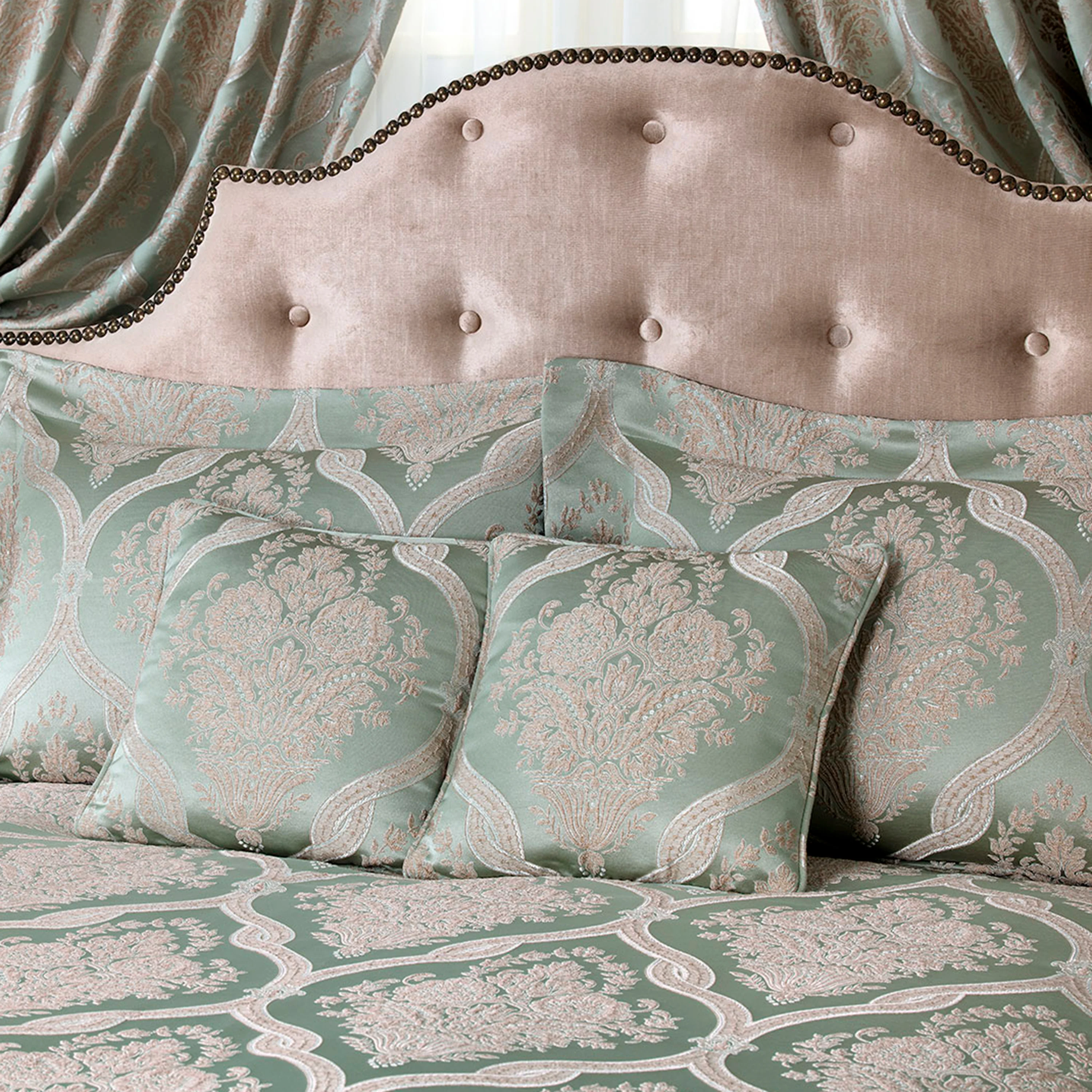 Decorative Pillowcase - Versailles | Jade/Pink Beige | 20" x 28"