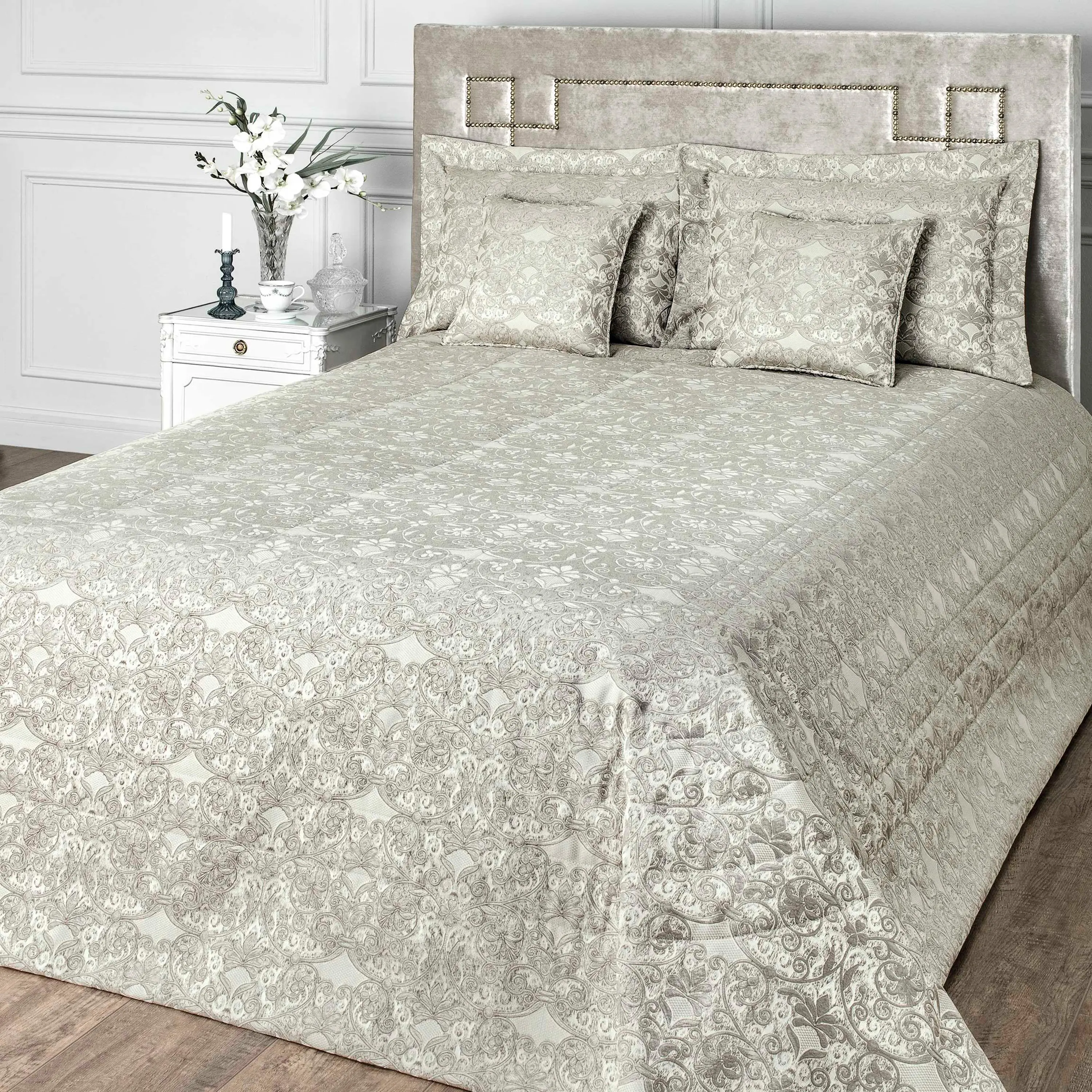 Decorative Pillowcase - Viardo | Silver/Light Grey | 16" x 16" - Image 3