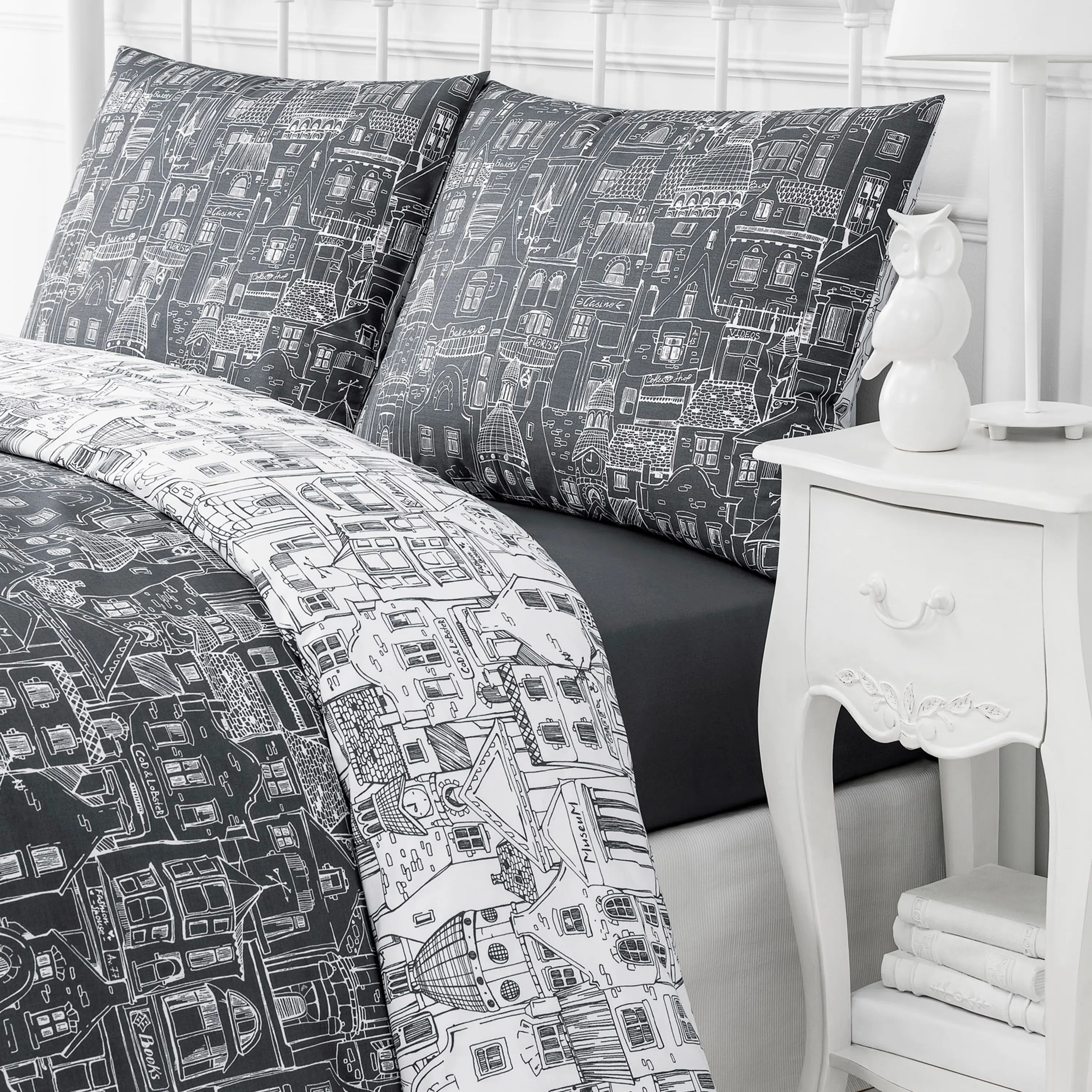 Duvet Cover - City | Black/White | Single - Image 2