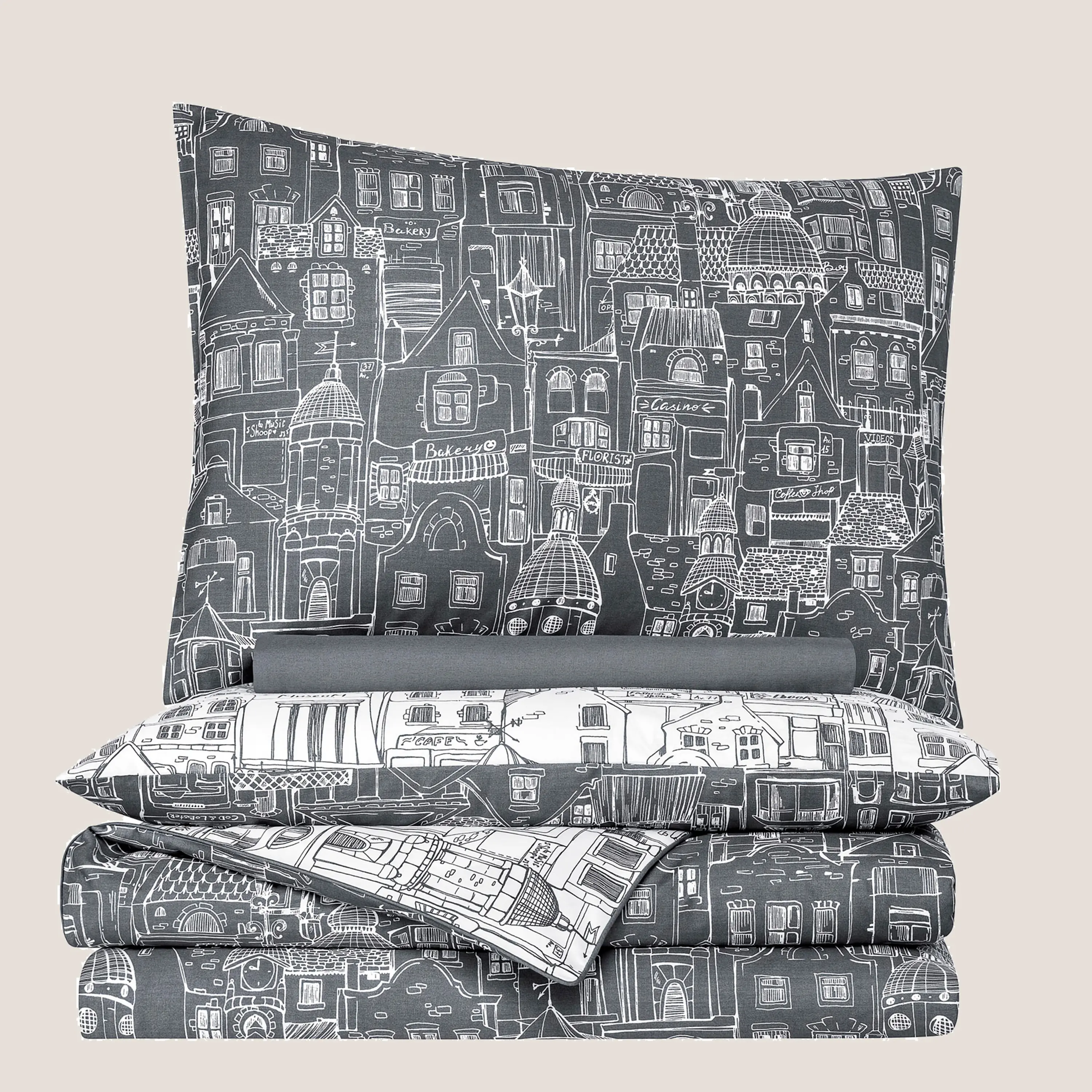 Duvet Cover - City | Black/White | Single - Image 4
