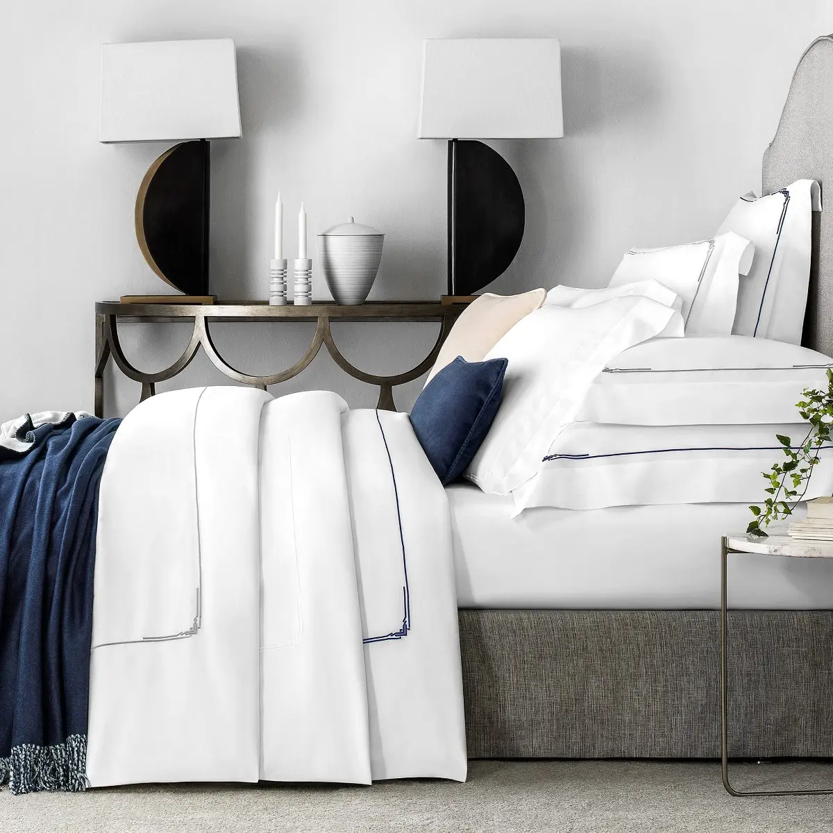 Duvet Cover - Jasper | White/Blue | Super King - Image 4