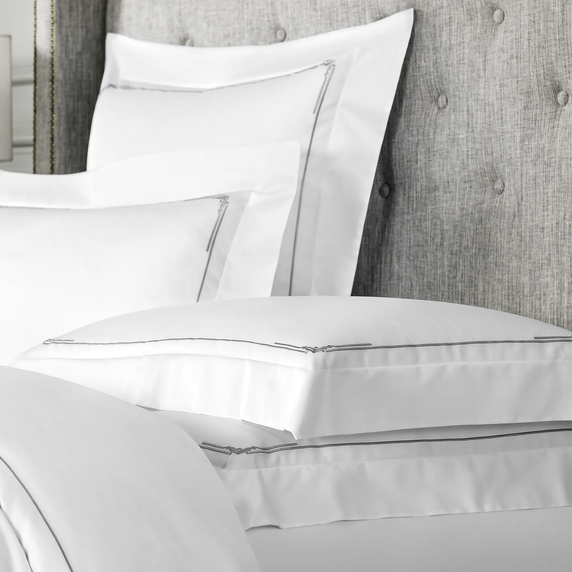 Duvet Cover - Jasper | White/Grey | King - Image 3