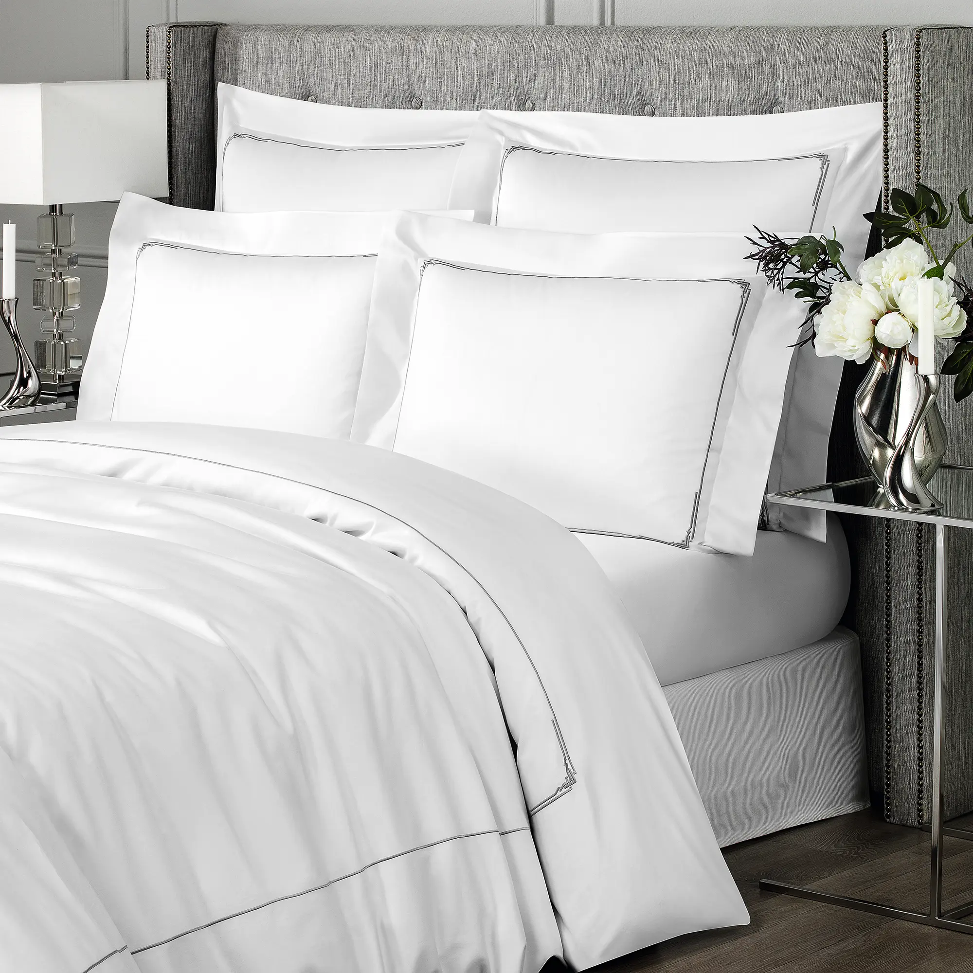 Duvet Cover - Jasper | White/Grey | Queen - Image 4