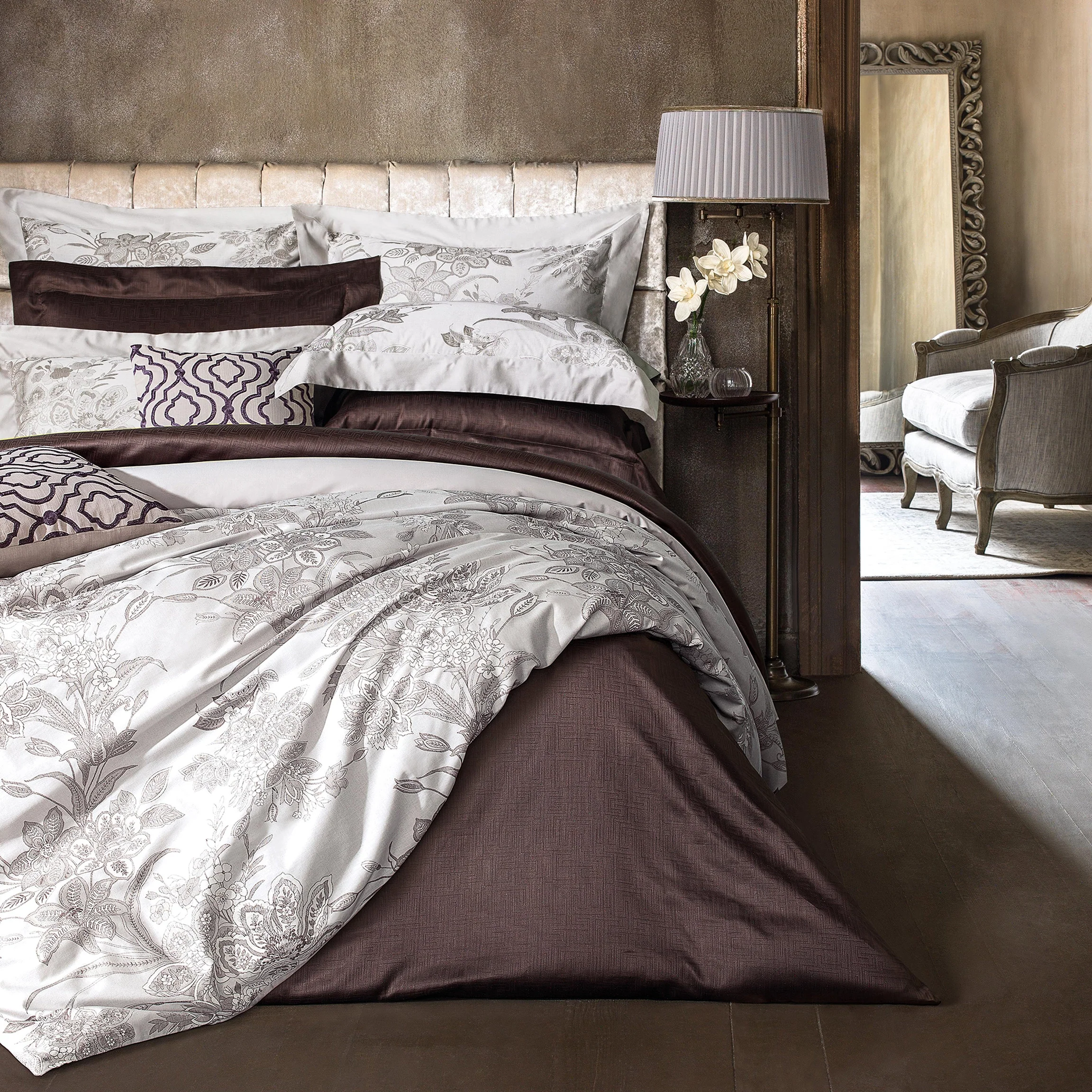 Duvet Cover - Lester | Chocolate Brown | Super King - Image 2