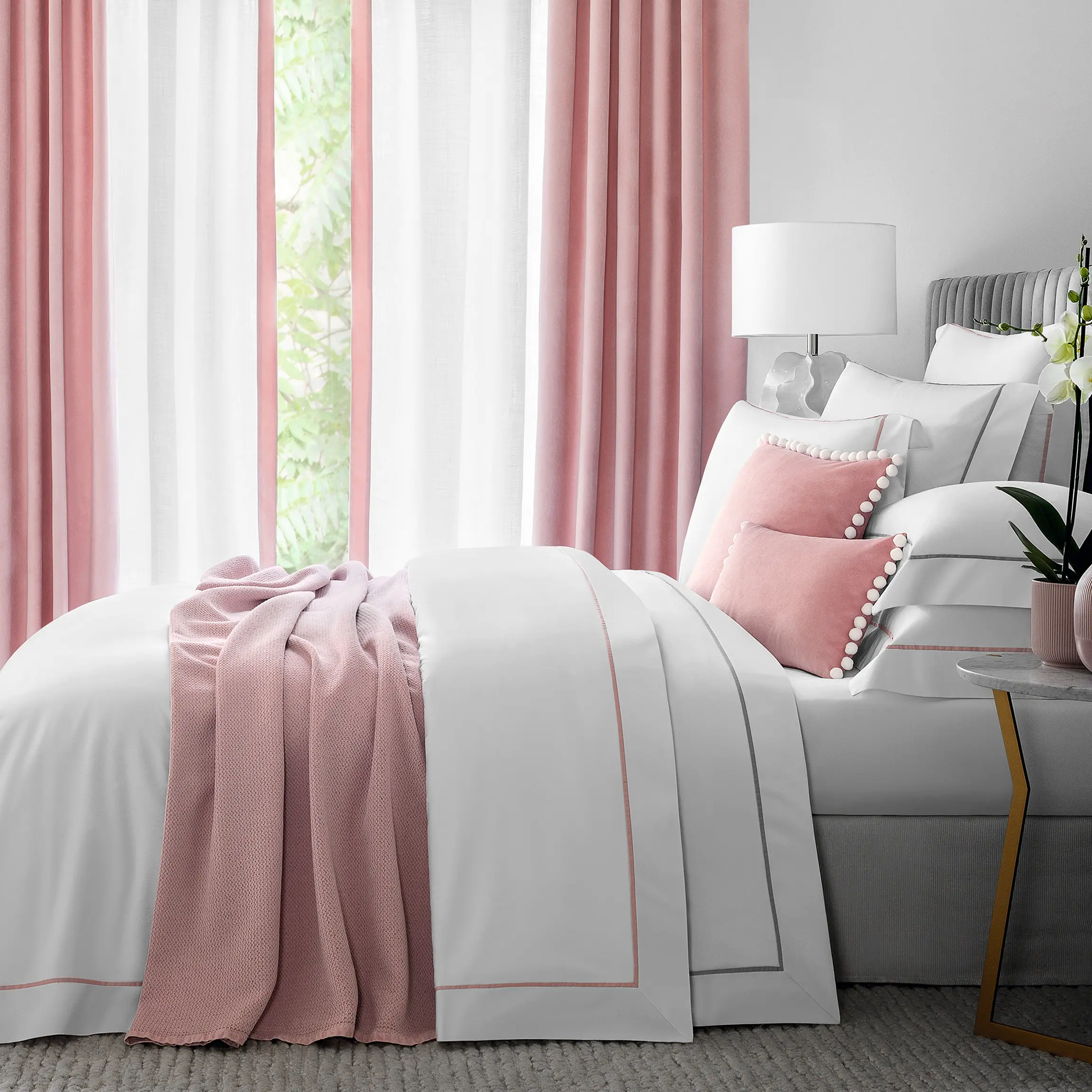 Duvet Cover - Plaza | White/Pink | Single - Image 2