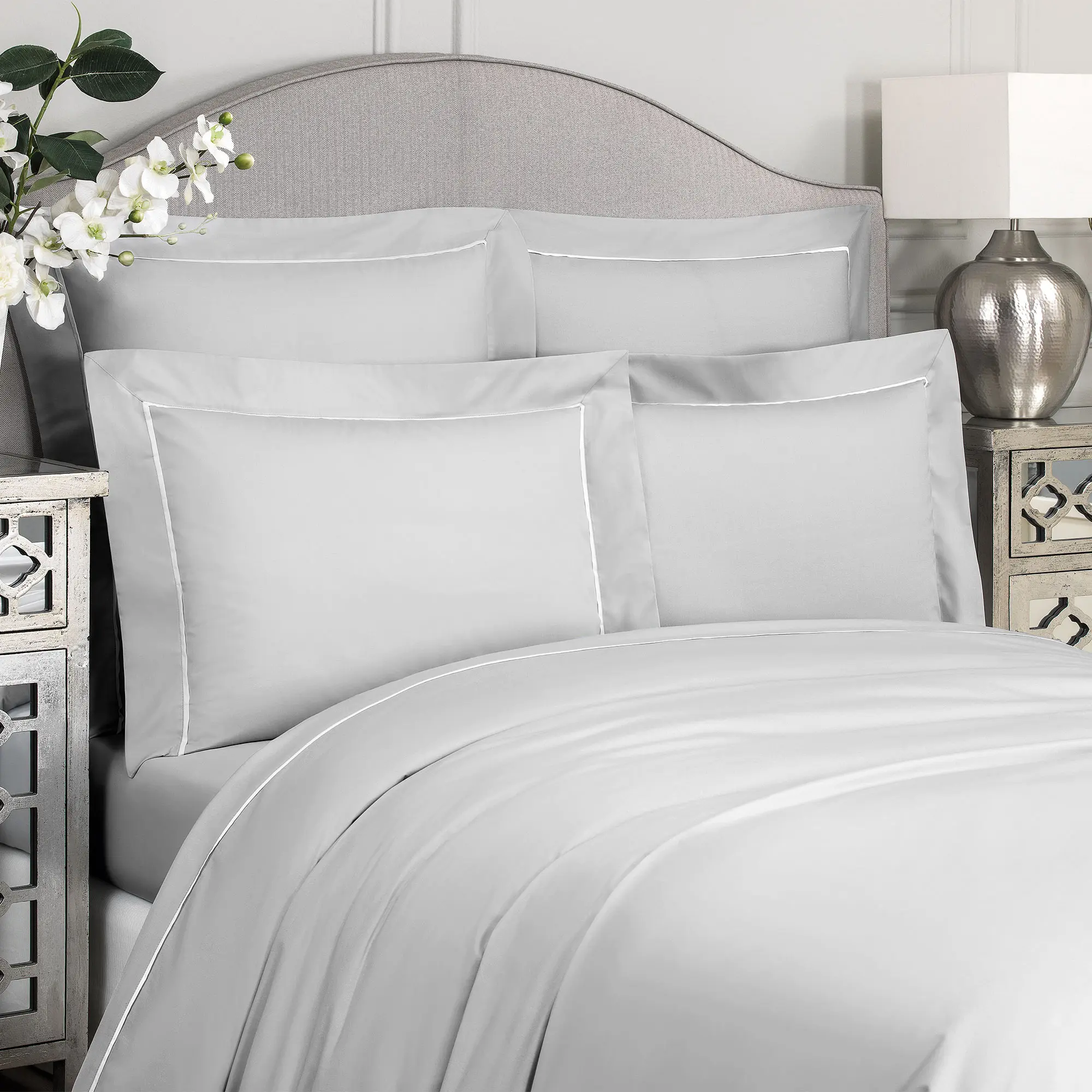 Duvet Cover - Plaza | White with Grey | Full - Image 4