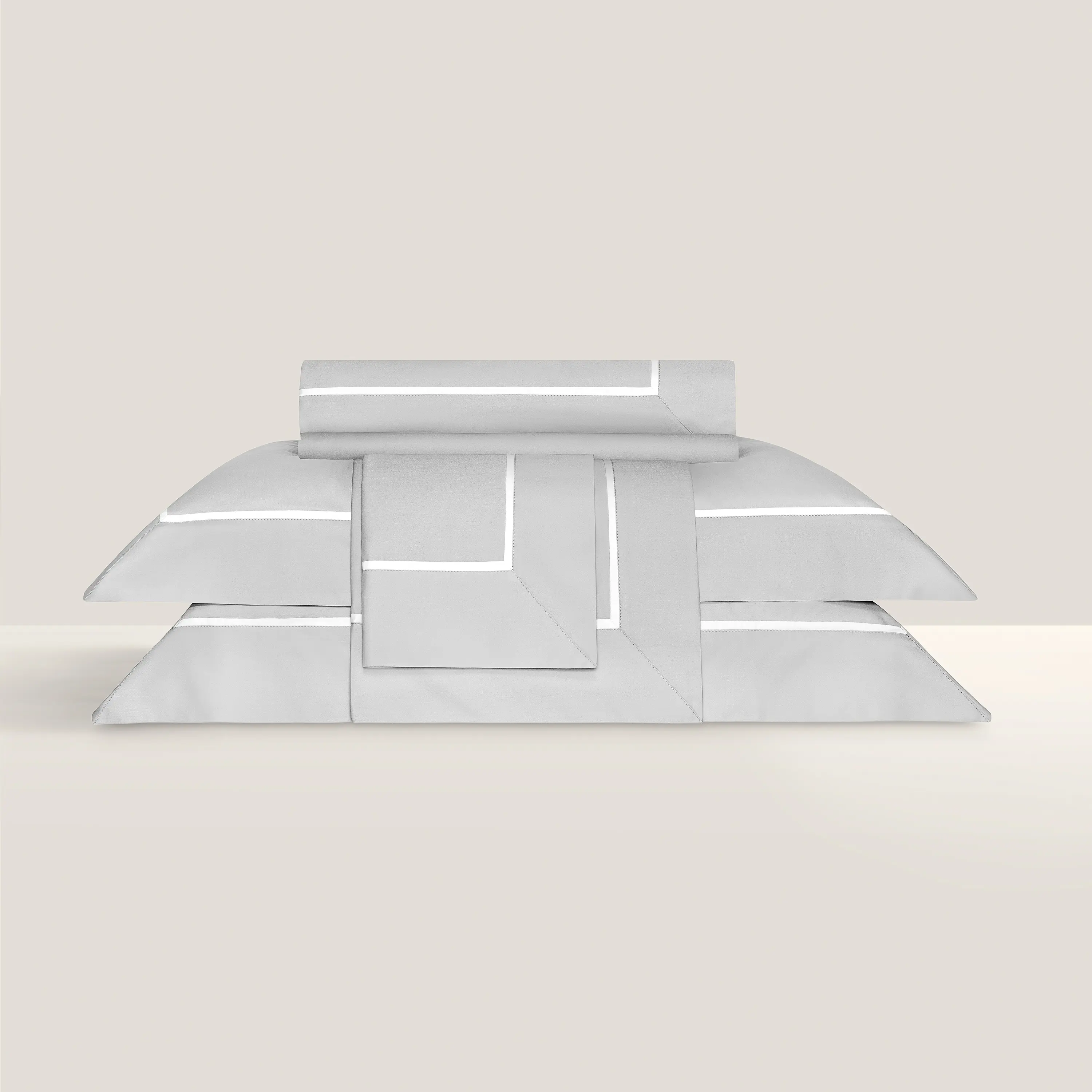 Duvet Cover - Plaza | White with Grey | Single - Image 5