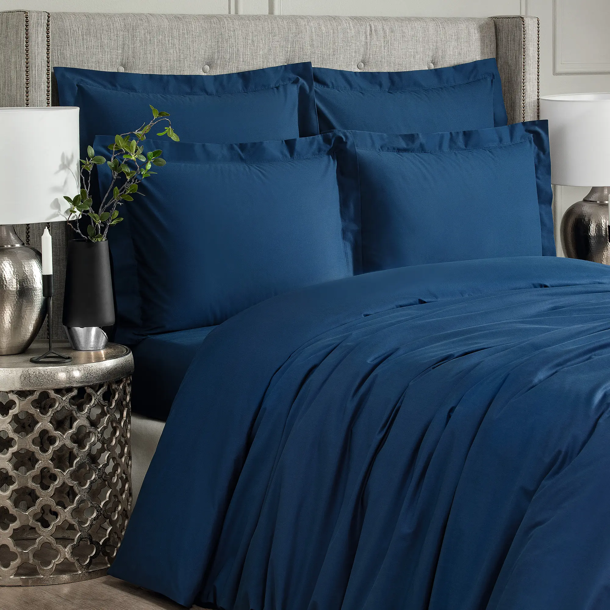 Duvet Cover - Royal | Grey | Super King - Image 4