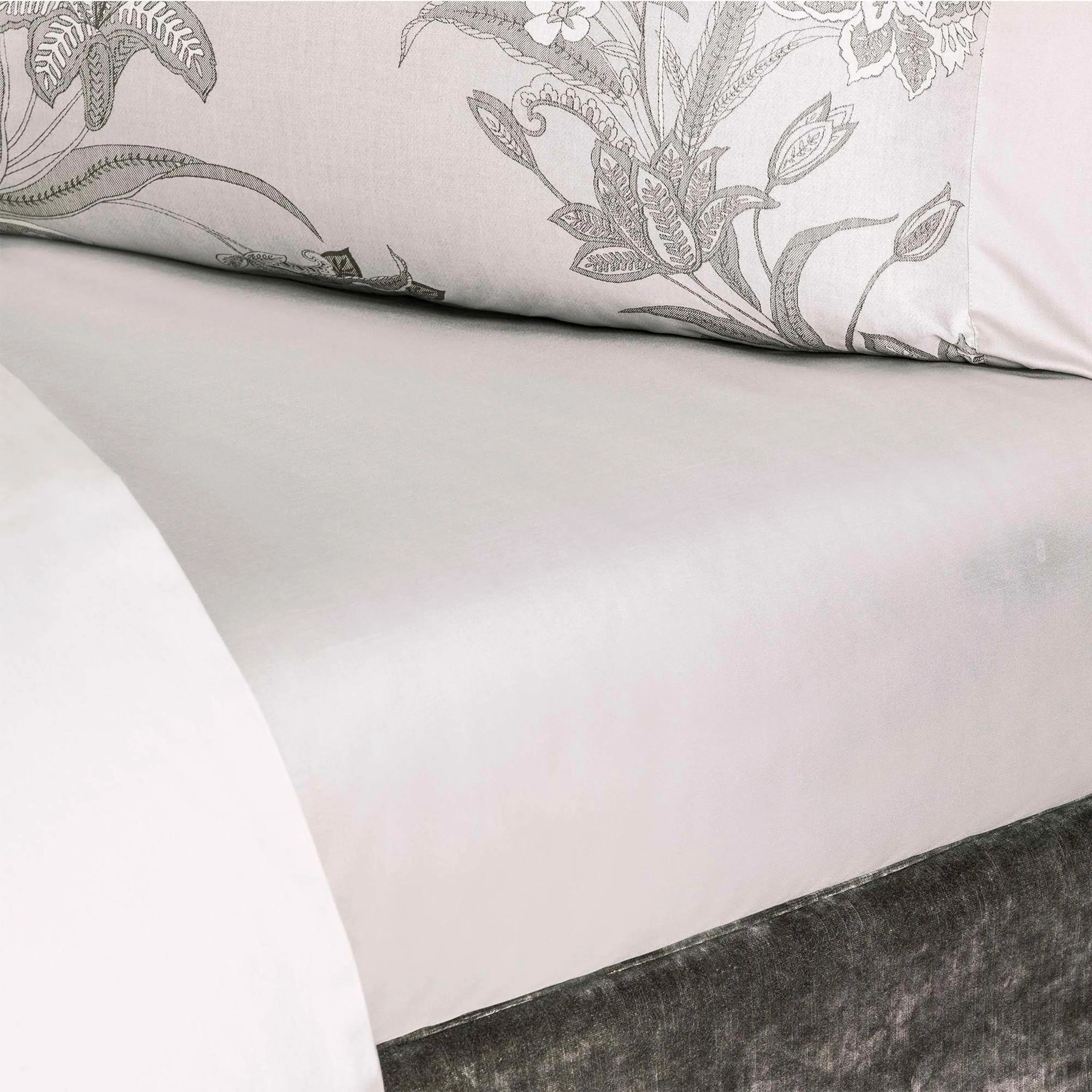 Flat Sheet - Beatrice | Grey | Super King