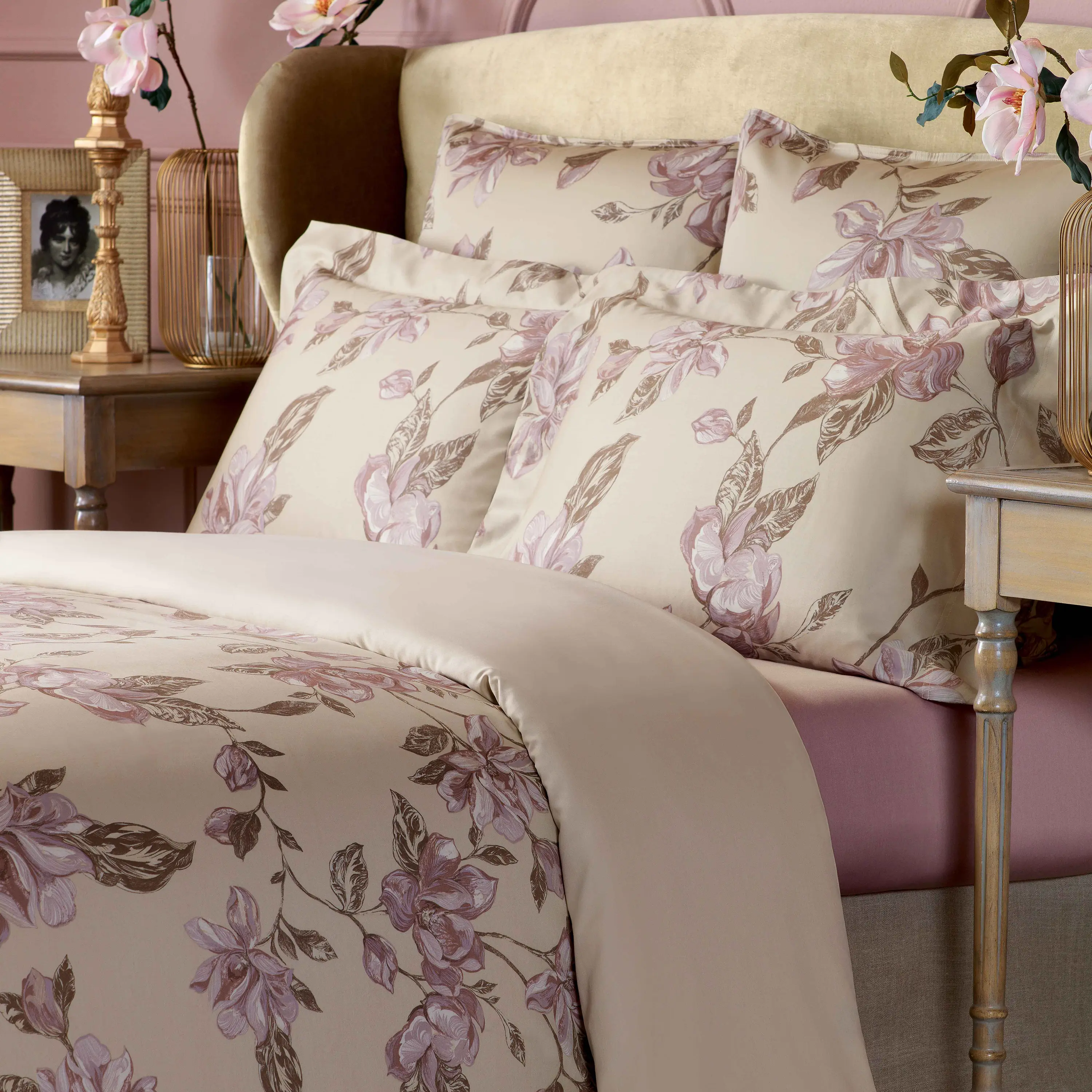 Flat Sheet - Milena | Pink/Beige | King - Image 2