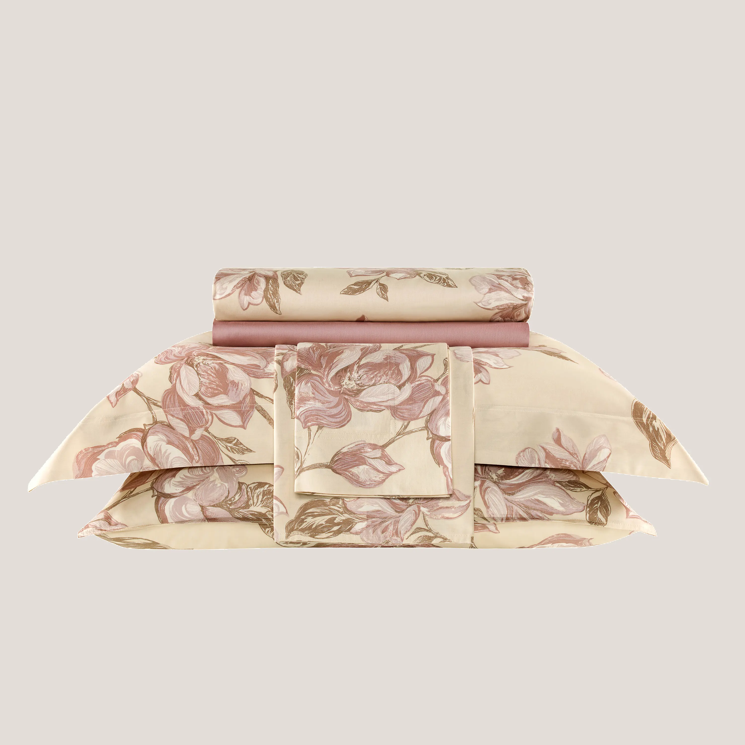 Flat Sheet - Milena | Pink/Beige | King - Image 3