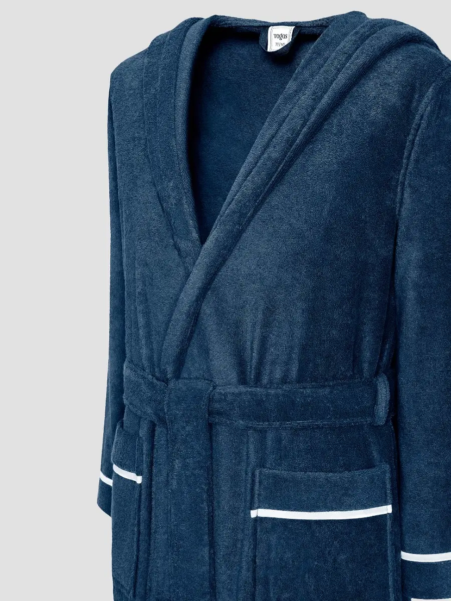 Kid's Bathrobe with Anchor Print - Cruise | Navy Blue - Image 3