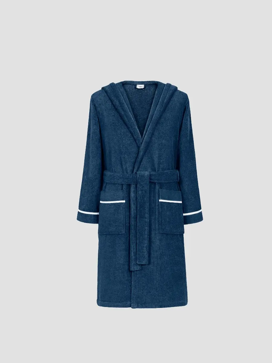 Kid's Bathrobe with Anchor Print - Cruise | Navy Blue - Image 4
