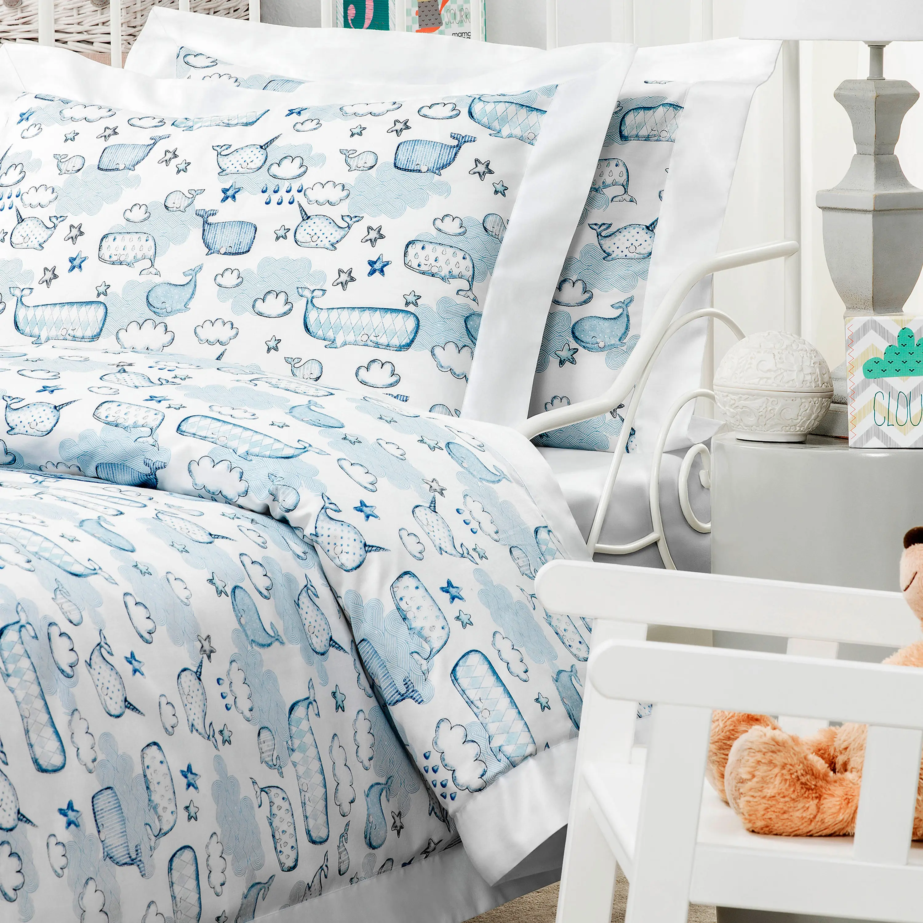 Kids | Flat Sheet - Sea Adventures Sky | White