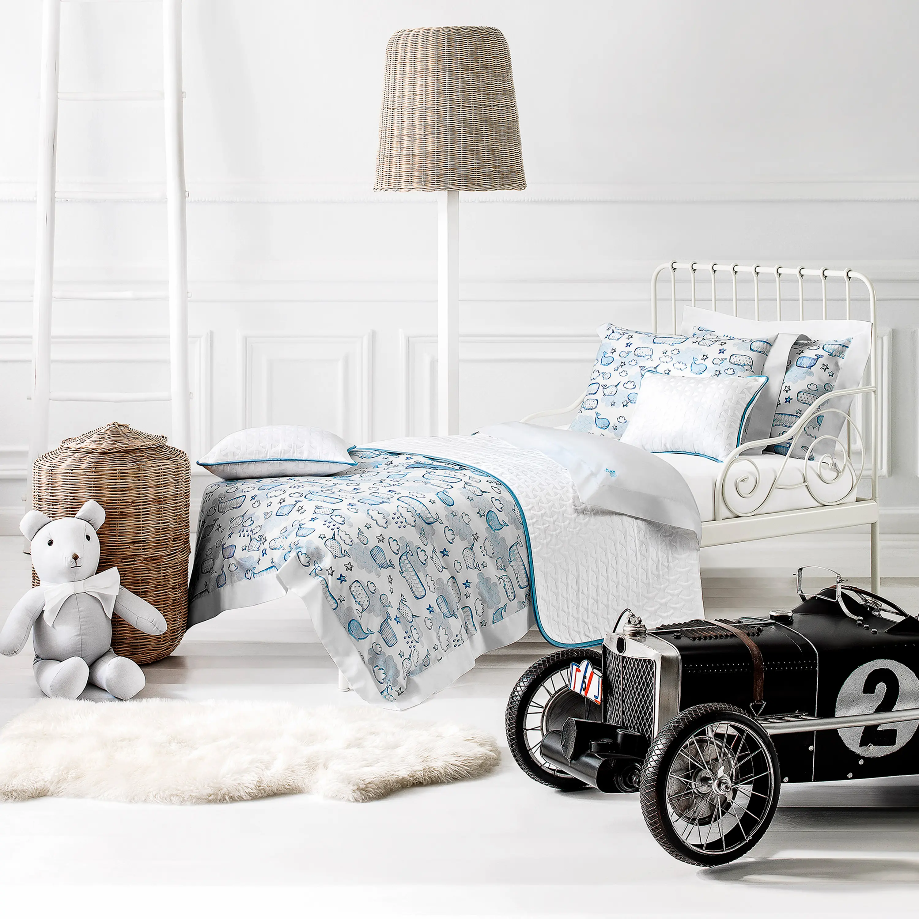 Kids | Flat Sheet - Sea Adventures Sky | White - Image 2