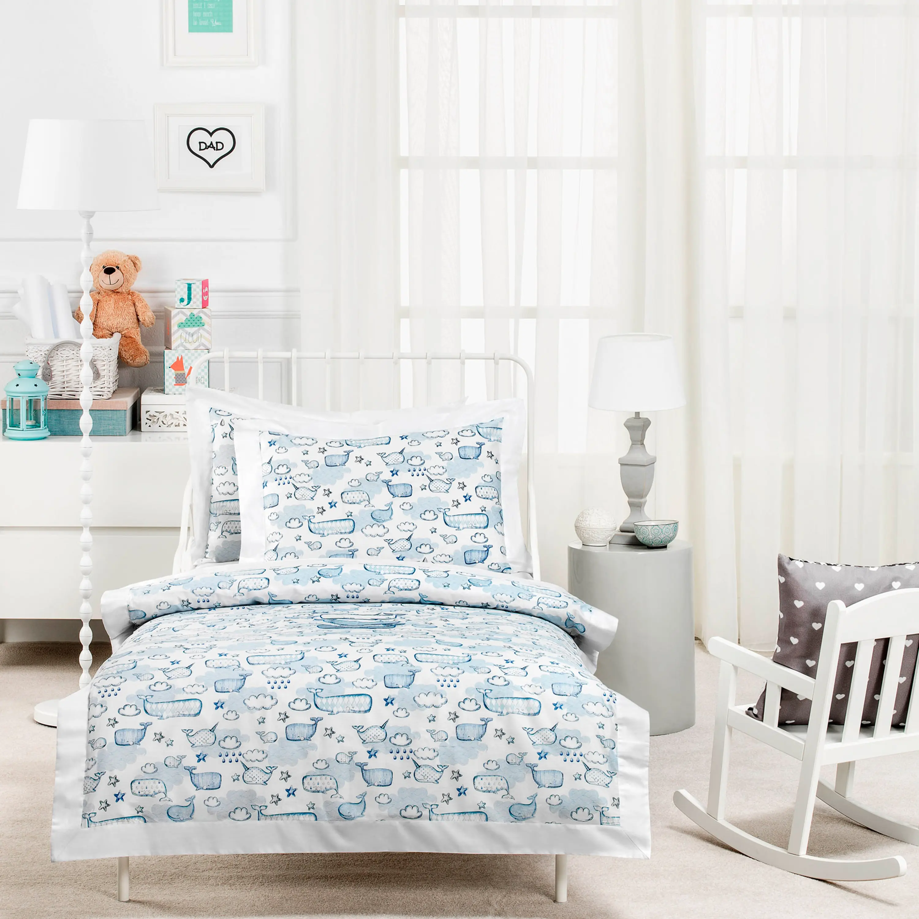 Kids | Flat Sheet - Sea Adventures Sky | White - Image 3