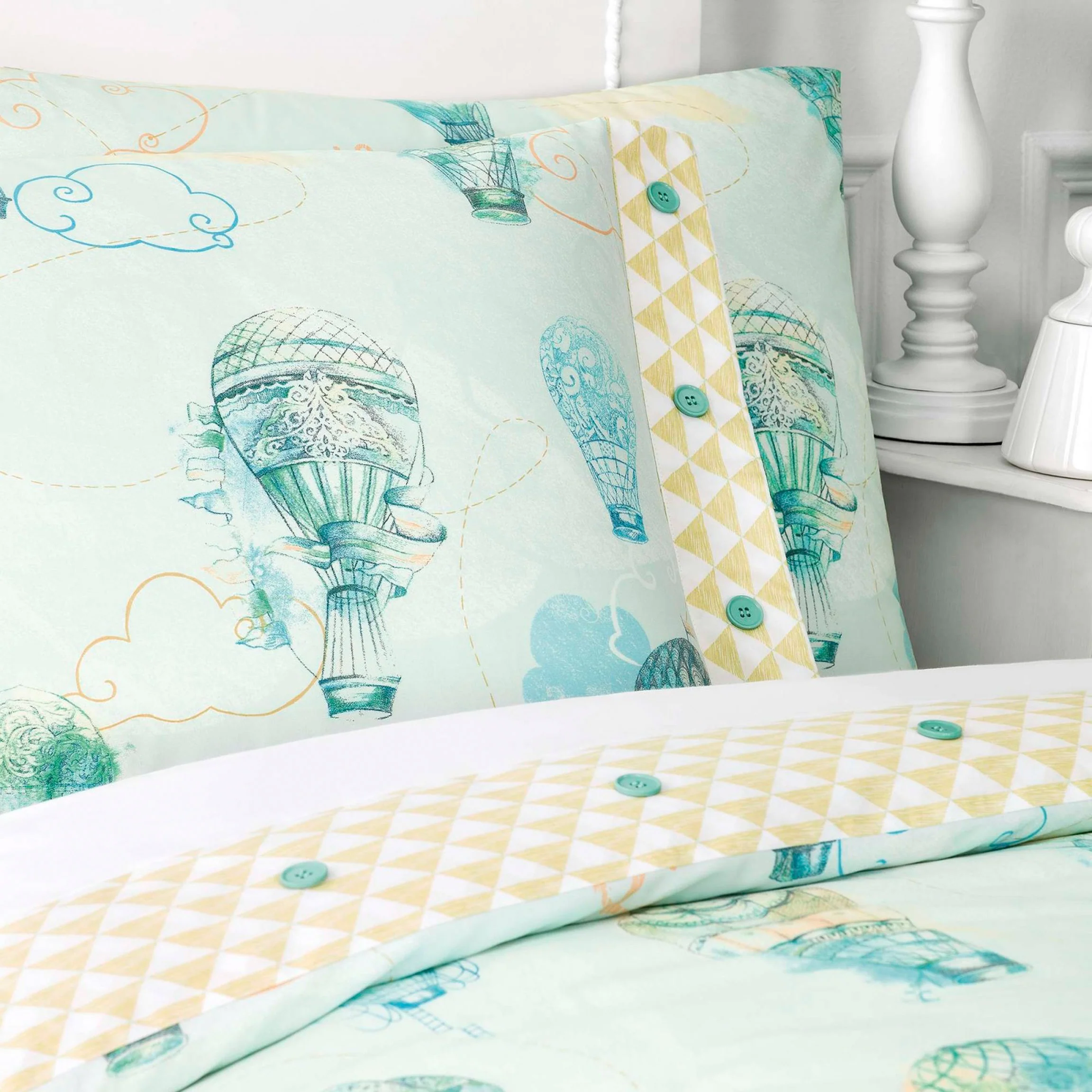 Pillowcase - Air Baloon Dreams | Light Turquoise | Standard - Image 2