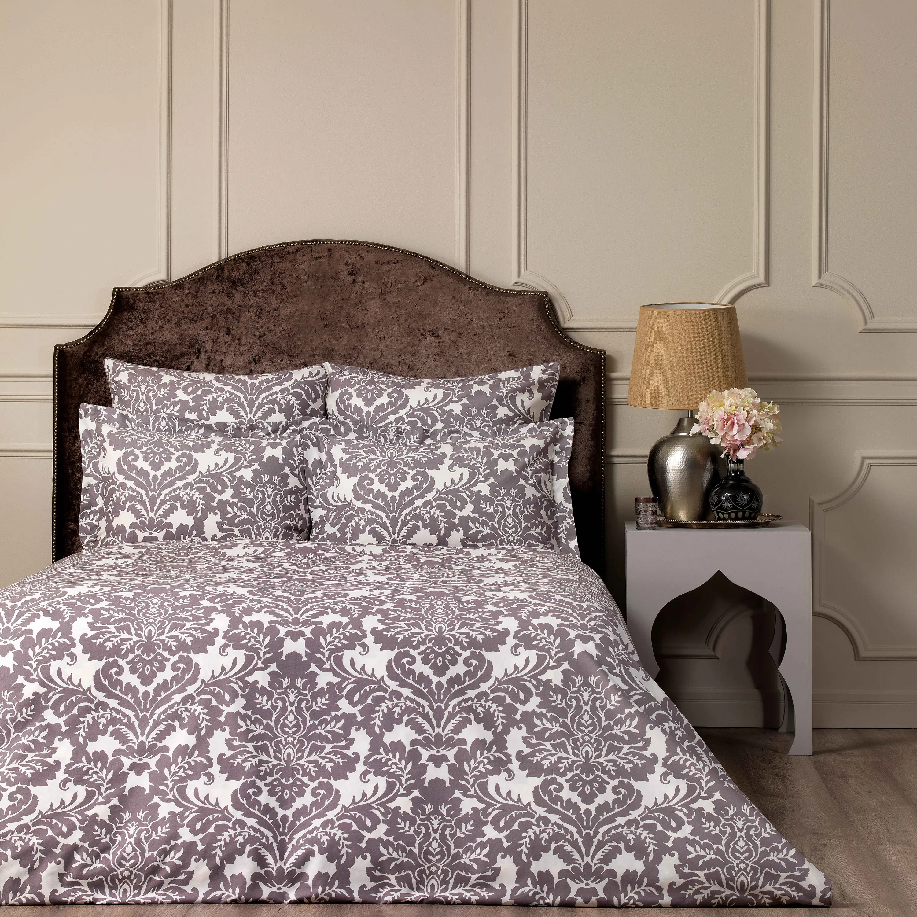 Pillowcase - Damask | Dusty Gray/Brown/Ivory | Euro - Image 5