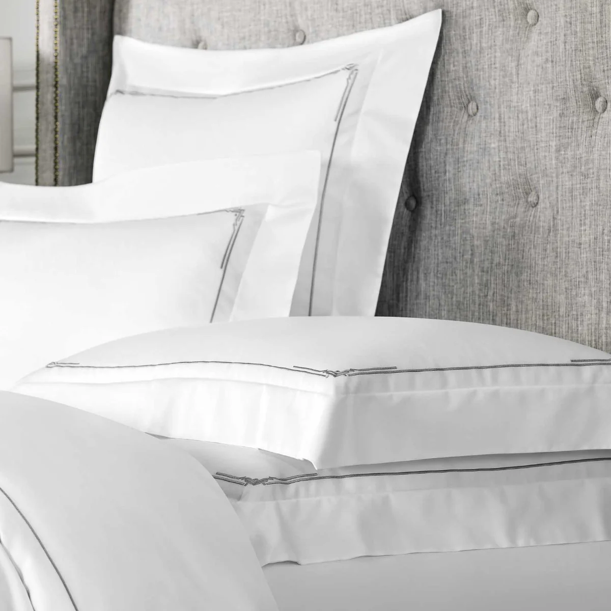 Pillowcase - Jasper | White/Grey | Standard