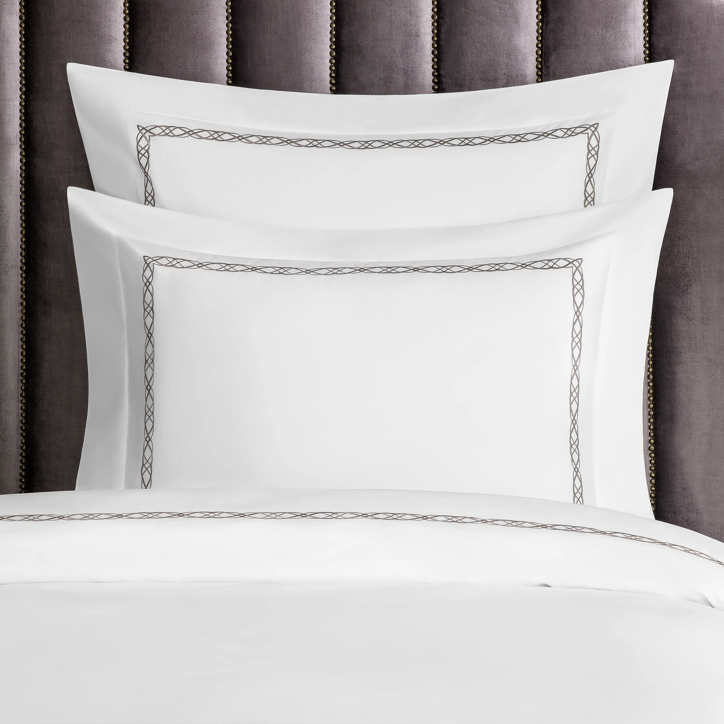 Pillowcase - Mia | White/Brown | Queen