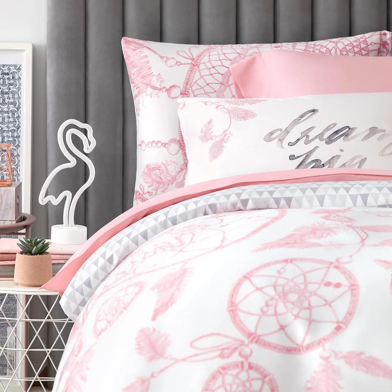 Pillowcase - Rene | White/Pink | Standard