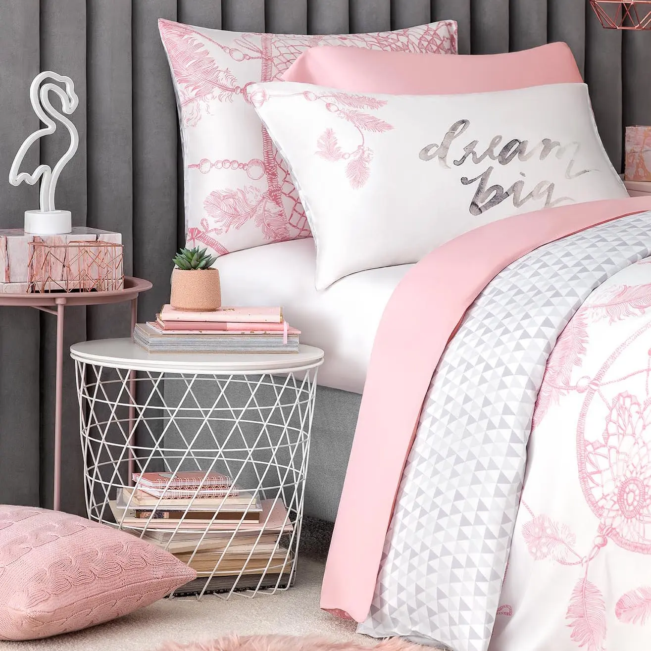 Pillowcase - Rene | White/Pink | Standard - Image 2