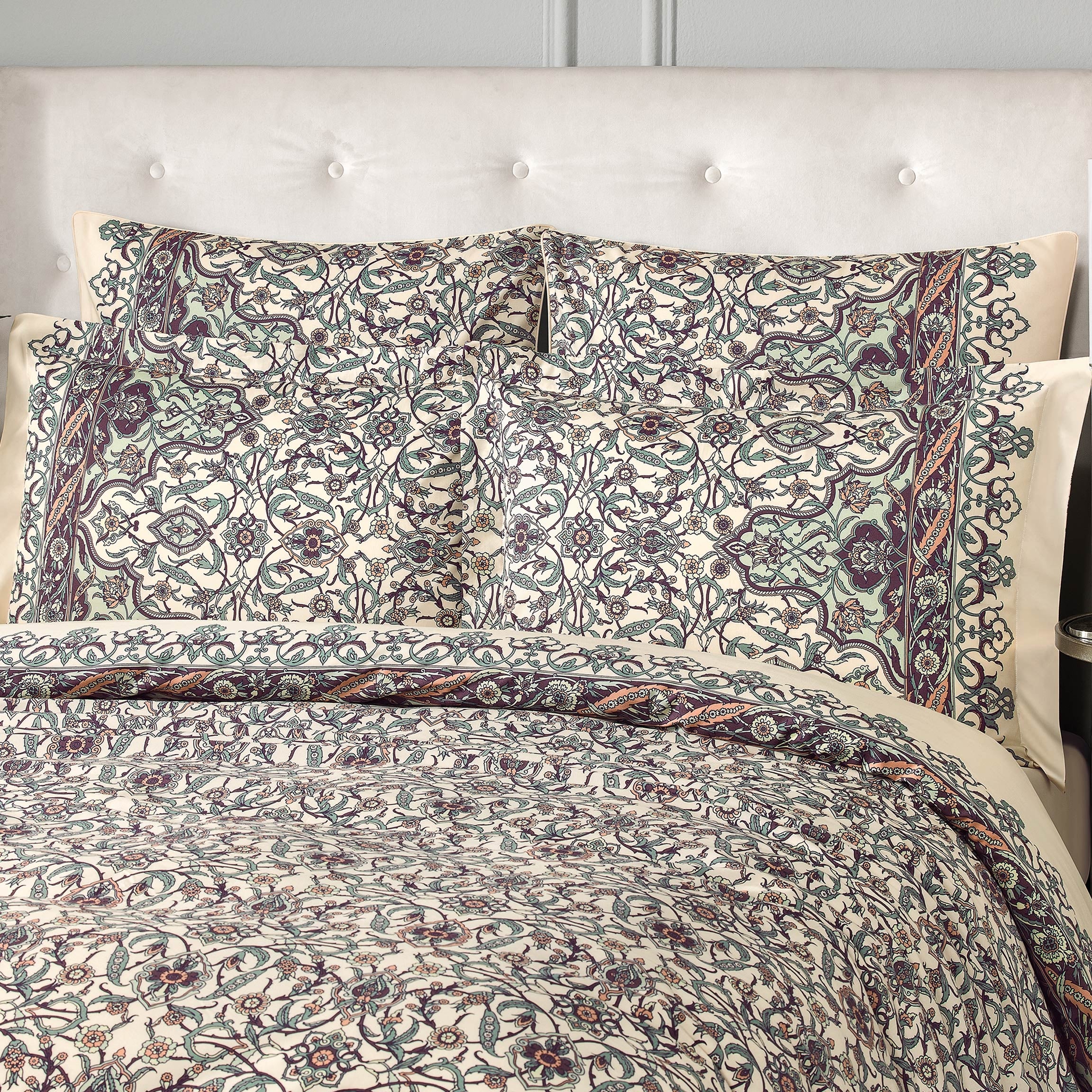 Pillowcase - Samira | Ecru/Emerald Green/Violet | Euro - Image 3