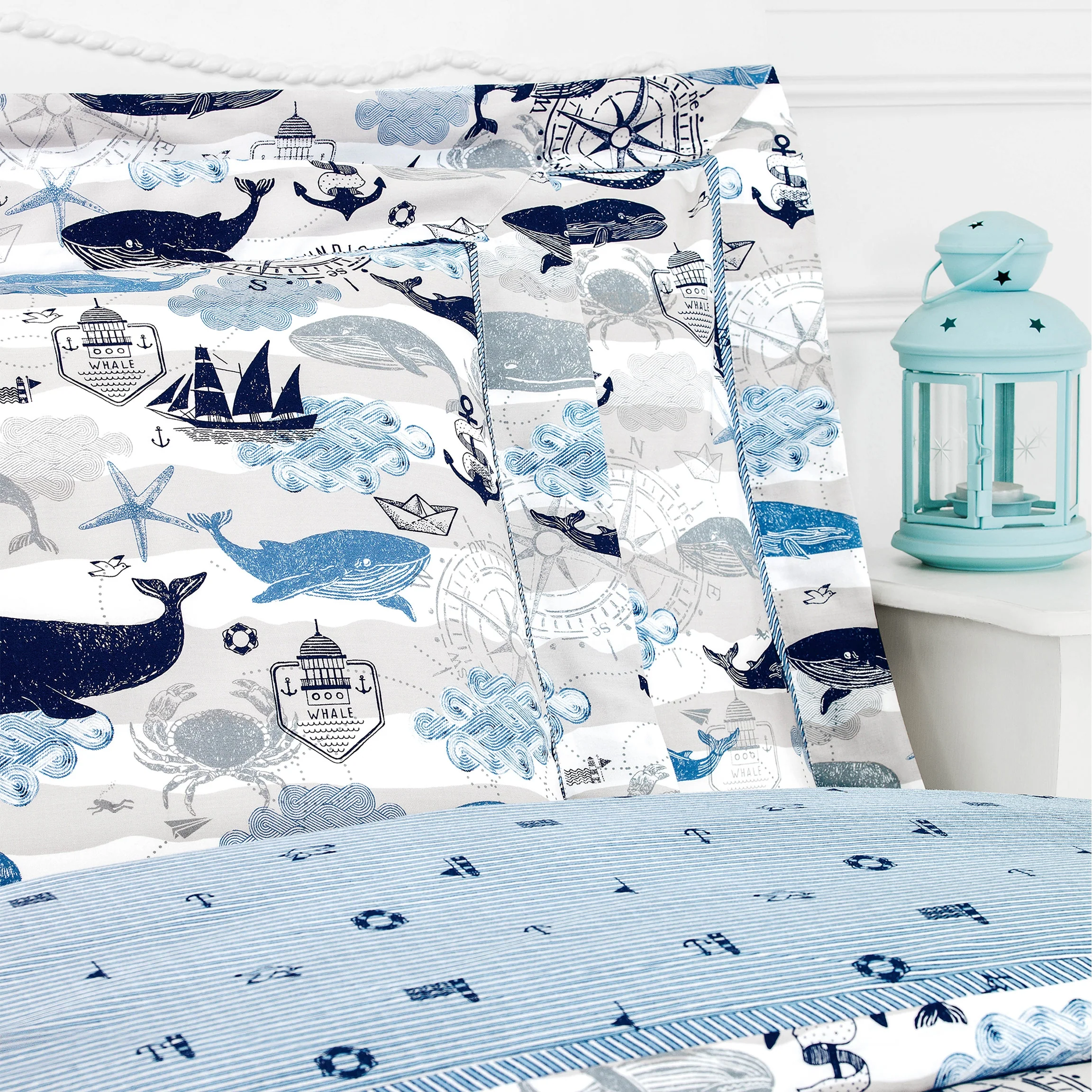 Pillowcase - Sea Adventures | Snow/White/Blue | Standard - Image 2
